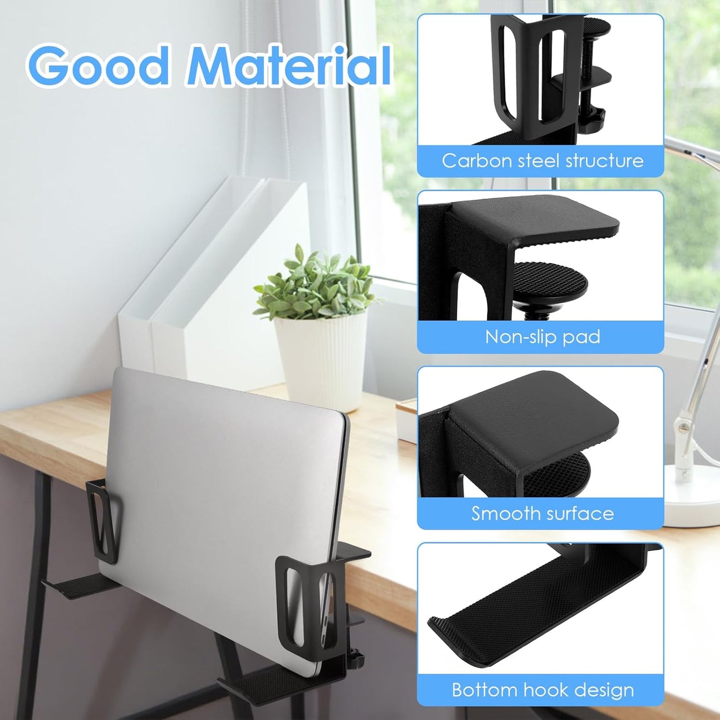 WHQLANG Laptops,Tablets,Keyboards,Backpack Desk Side Laptop Holder, Vertical Desk Side Storage Laptop Holder