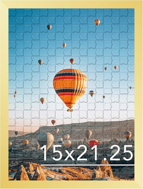JCJMY Gold Puzzle Frame - 15x21.25 Wall Hanging Picture Frame with Shatter-Resistant Plexiglass