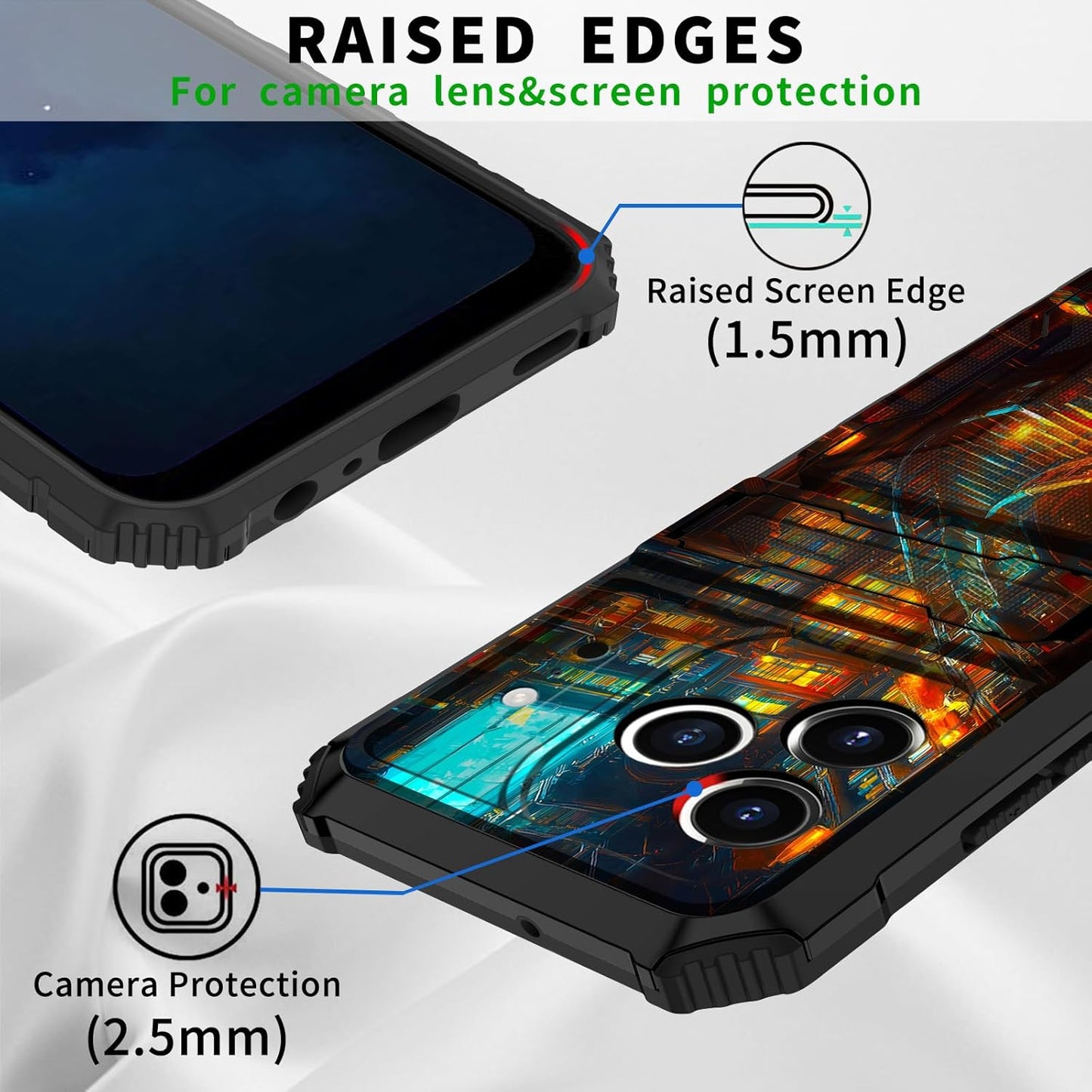 CGFGHHUY 17 17 6.3 inch 2025 for iPhone Pro Case Wallet Cover with Credit Card Holder & Kickstand Dual Layer Hard PC