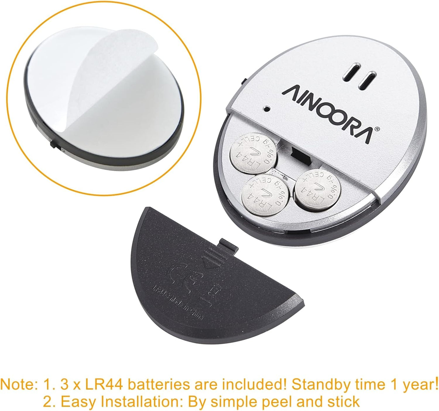 AINOORA 4 Pack, 130dB Window Alarms Loud Glass Break Sensor & Vibration Alarm for Home Security, Burglar Entry Detector