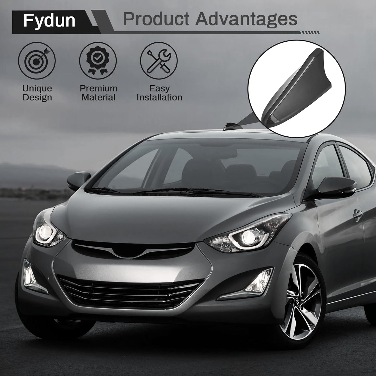 Fydun 96219 D5000EBQK 20142020 Car Shark Fin Antenna Cover Roof Aerial Base for Optima for Sonata Genesis Sedan Coupe