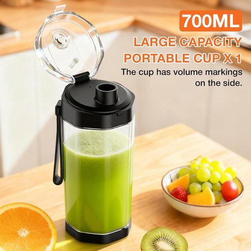 GVODE Portable Personal Blender - 24oz Smoothie Maker with Leakproof Lid & USB-C Rechargeable Design