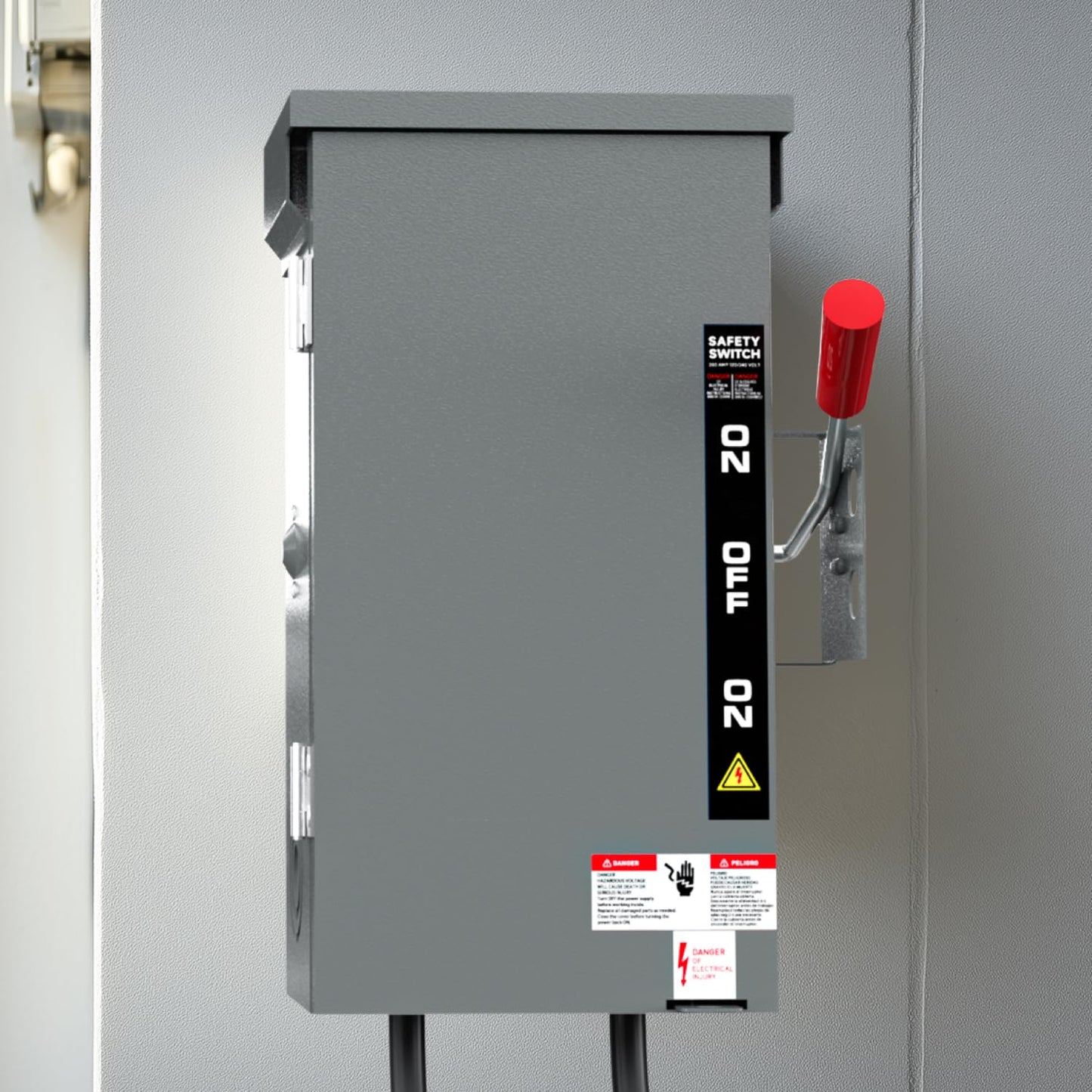 Tzechkii 200A Generator Transfer Switch for Home Generator, 48000W Manual Double-Throw Disconnect Switch, 120/240-Volt, NEMA 3R with Wiring Lugs, Indoor/Outdoor (200A 2P Grey)