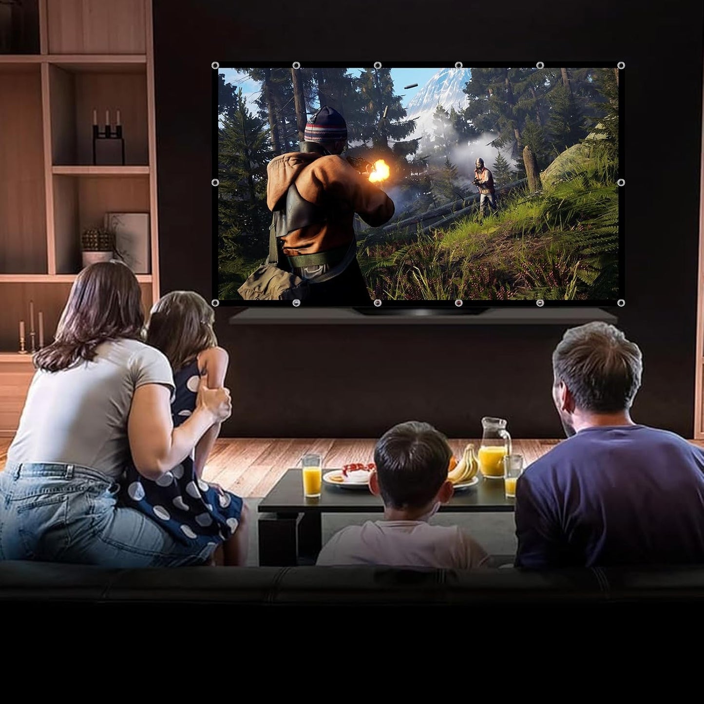 TOWOND 150 inch 16:9 Projector Screen Projection Screen Indoor Outdoor Washable Anti-Crease HD Rear Front Movies Screen