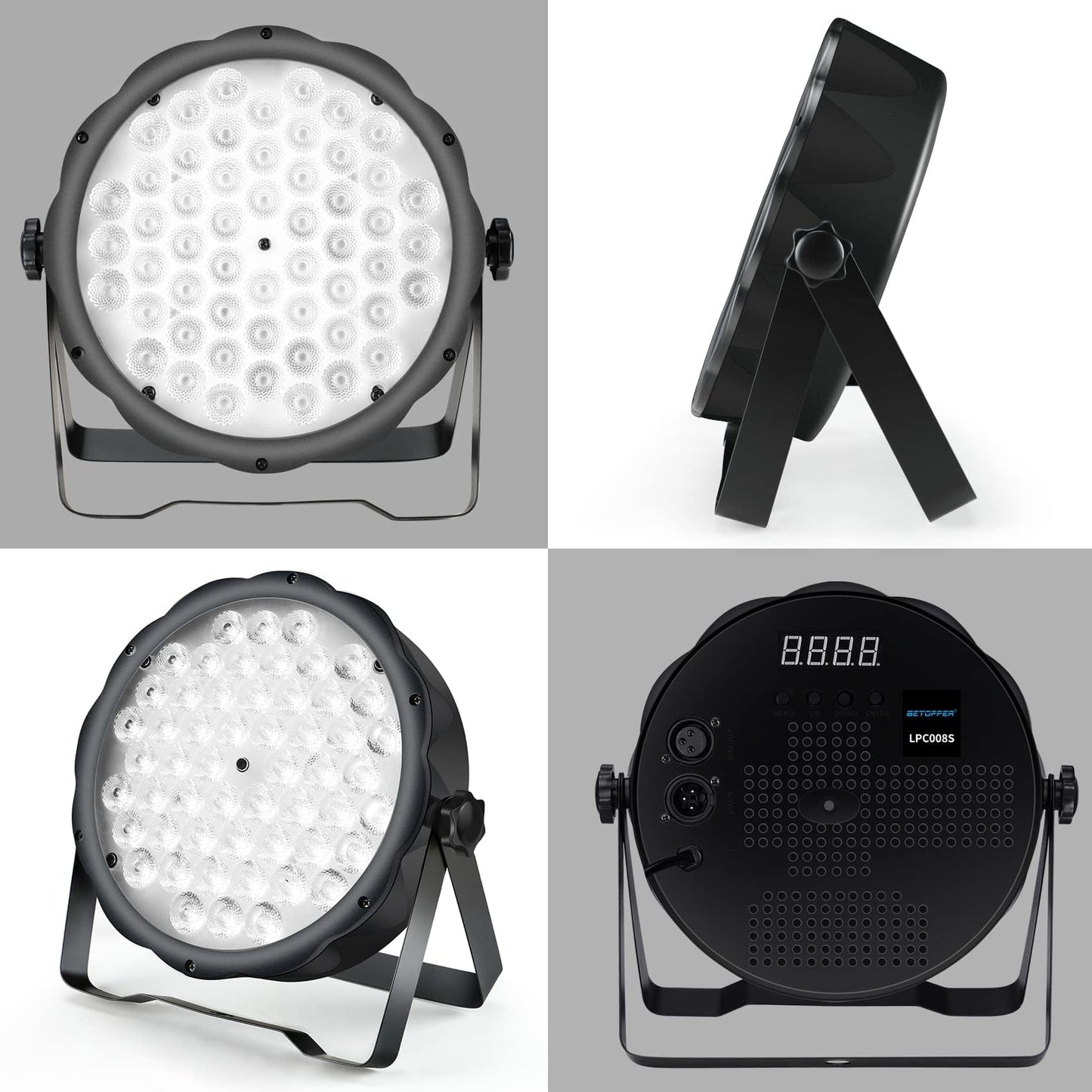 BETOPPER LED Par Lights 54 x 1.5W, RGB Stage Lights DMX DJ Lighting Sound Activated with Stand, Strobe Light & Wash Par Lighting DMX for Parties, Church, Wedding, Bars, 12
