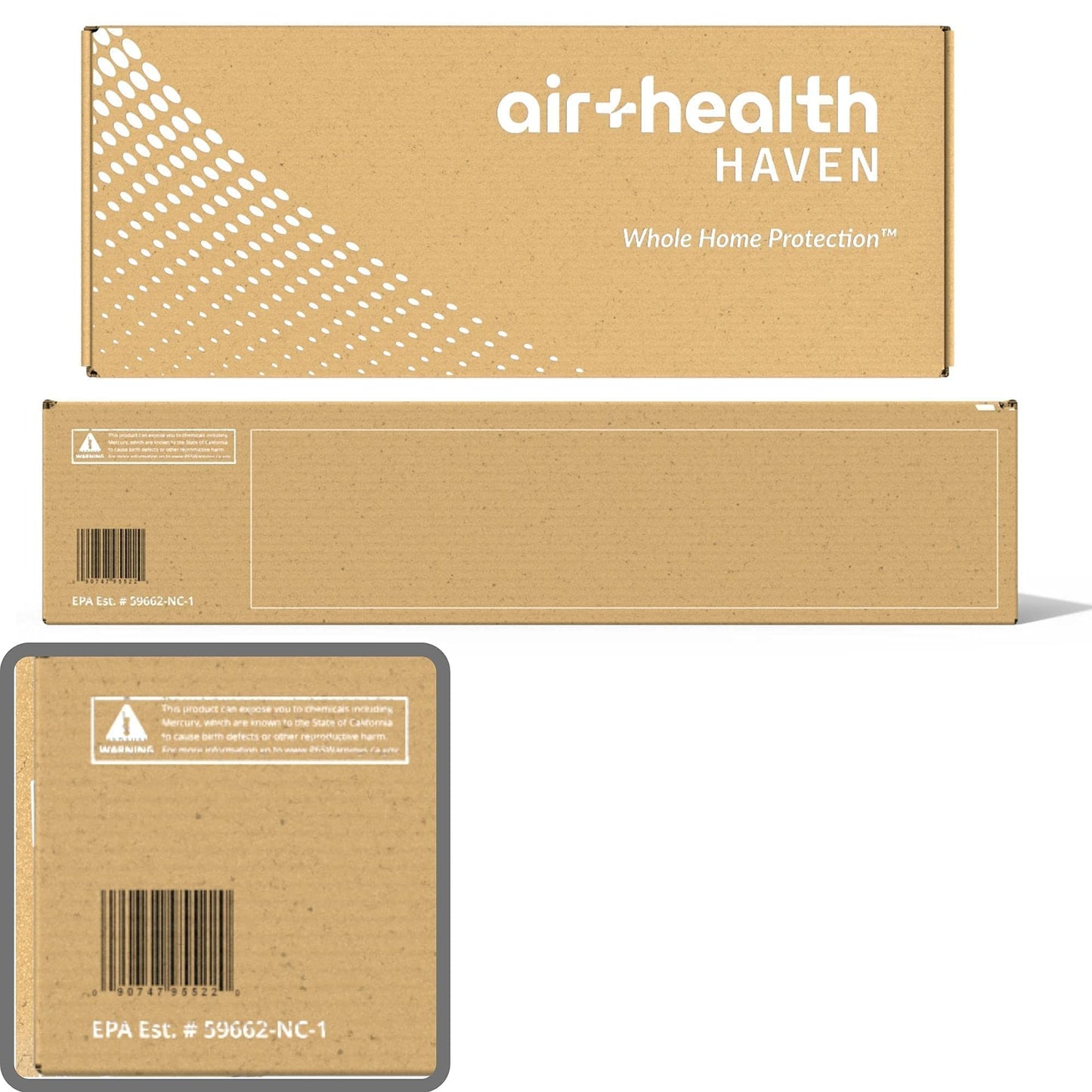 Air Health Haven Plus HVAC Air Purifier | 16" UV-C Light, PCO Technology and Carbon Filtration | for Germs, VOCs, Odors | Easy DIY Installation