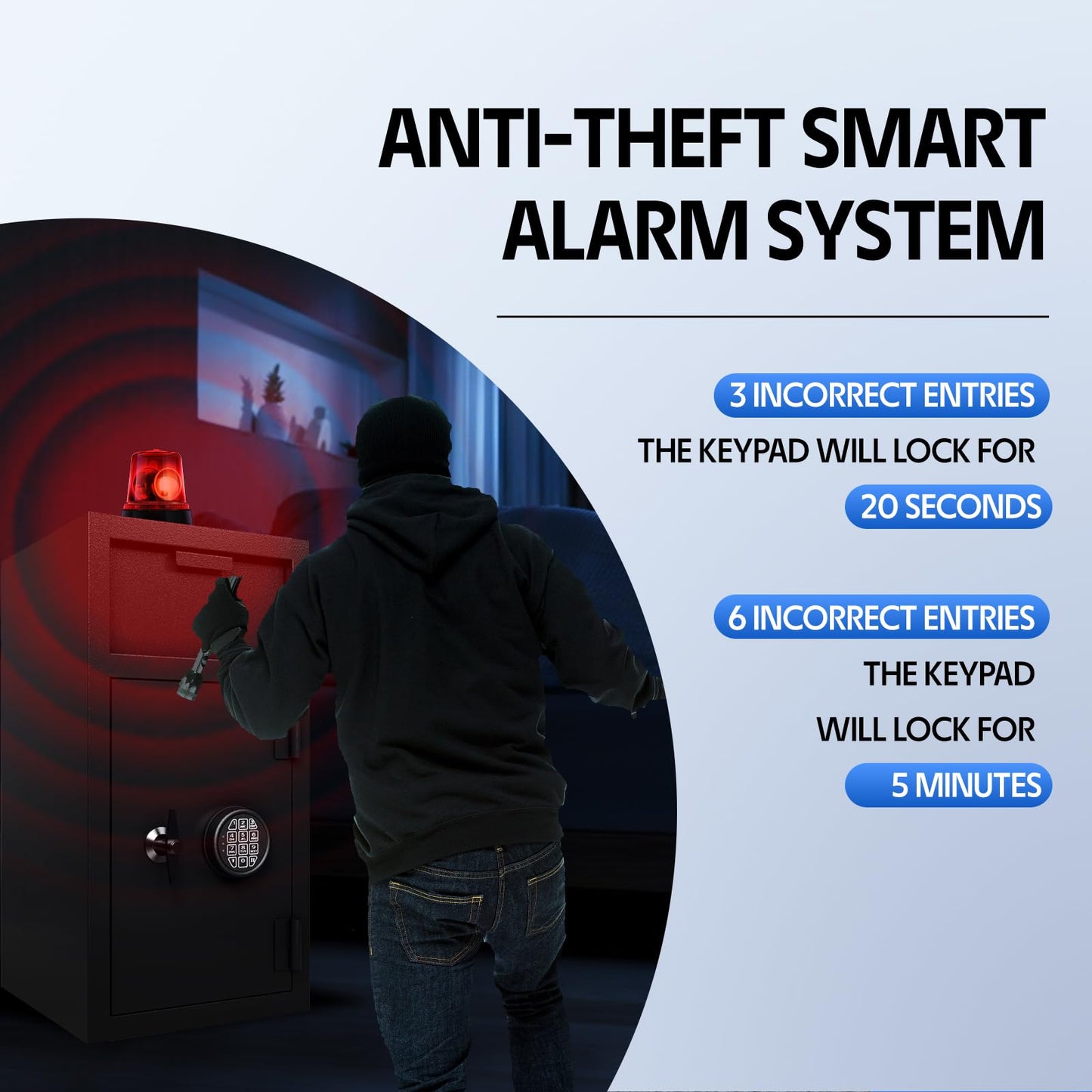 Cash Safe With Drop Slot 4.0 CUB Drop Safe for Business Money Depository Safes Box With Internal Keyed Locking Compartment Anti-Fishing Digital Combination for Home Hotel Restaurant Liquor Store