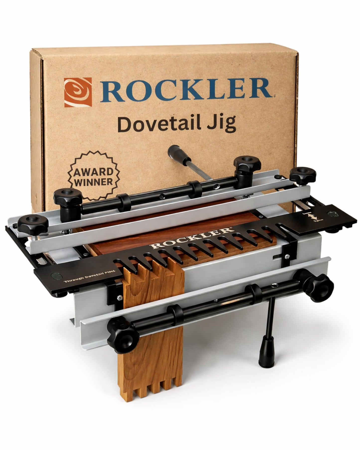 Rockler Dovetail Jig – Versatile Dovetail Jig Kit Includes Dove Tailing Router, Template, Guide Bushing & More - Dovetail Jigs for Woodworking Accommodates Stock up to 11” Wide