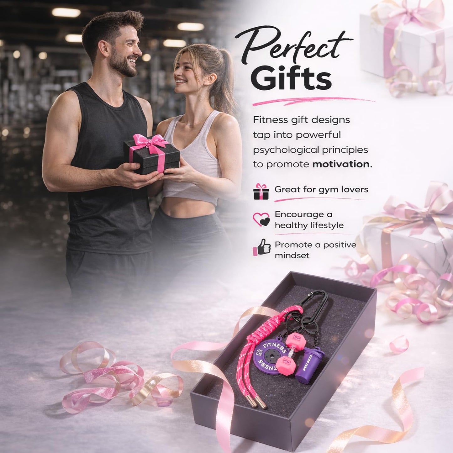 Sinsiot Dumbbell & Weights Keychain, Bag Purse Charms Gift for fitness Women and Men, Cute Mini Car Key Chains for Gym