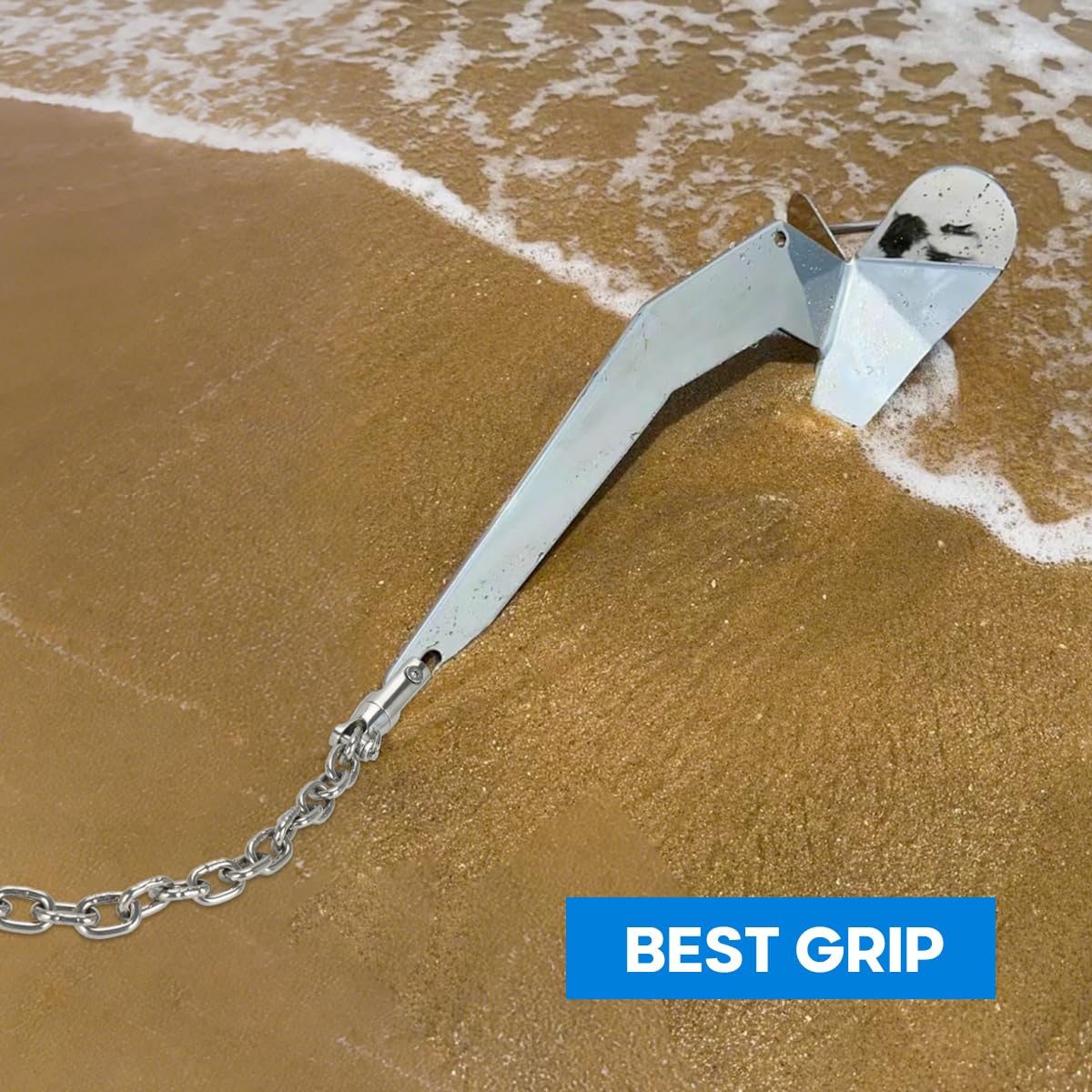 FUCNEN Boat Anchor Kit - 9 Lb 316 Stainless Steel Delta Anchor, 1/2" Anchor Rope 100ft,1/4" G4 Marine Anchor Chain 10ft & Swivel Connector,Windlass Anchor Rode-Rope/Chain for Boat Anchor System