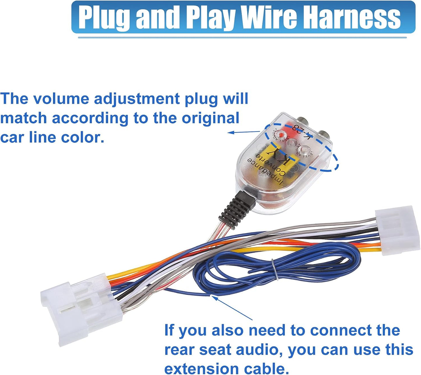 X AUTOHAUX 1 Set 1987-1995 Radio Amp Subwoofer Amplifier Plug Play Wire Wiring Harness Adapter Inline Converter
