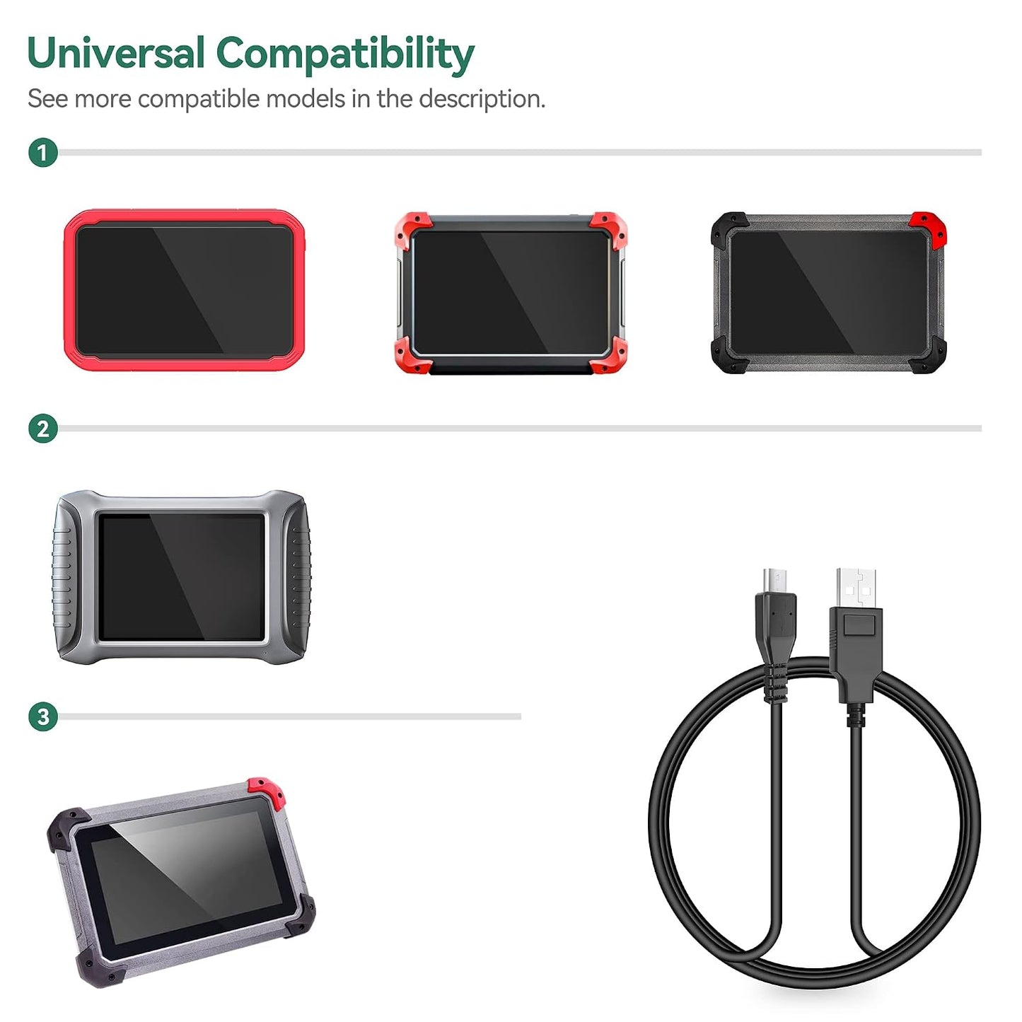 5ft X100 EZ400 D7 Programmer Micro USB Charging & Sync Cable Cord Replacement for XTOOL Auto Key Diagnostic Scanner