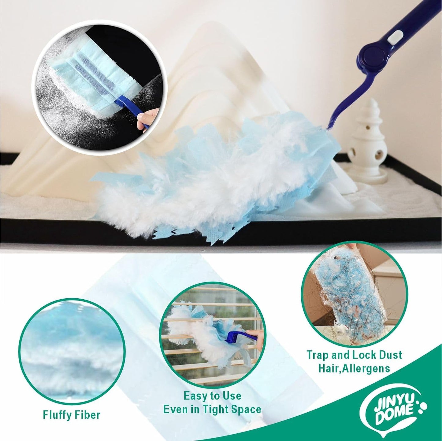 Skiennix Disposable Duster Refills - Heavy Duty Cleaning Dusters | 30 Unscented Hand Duster Refills