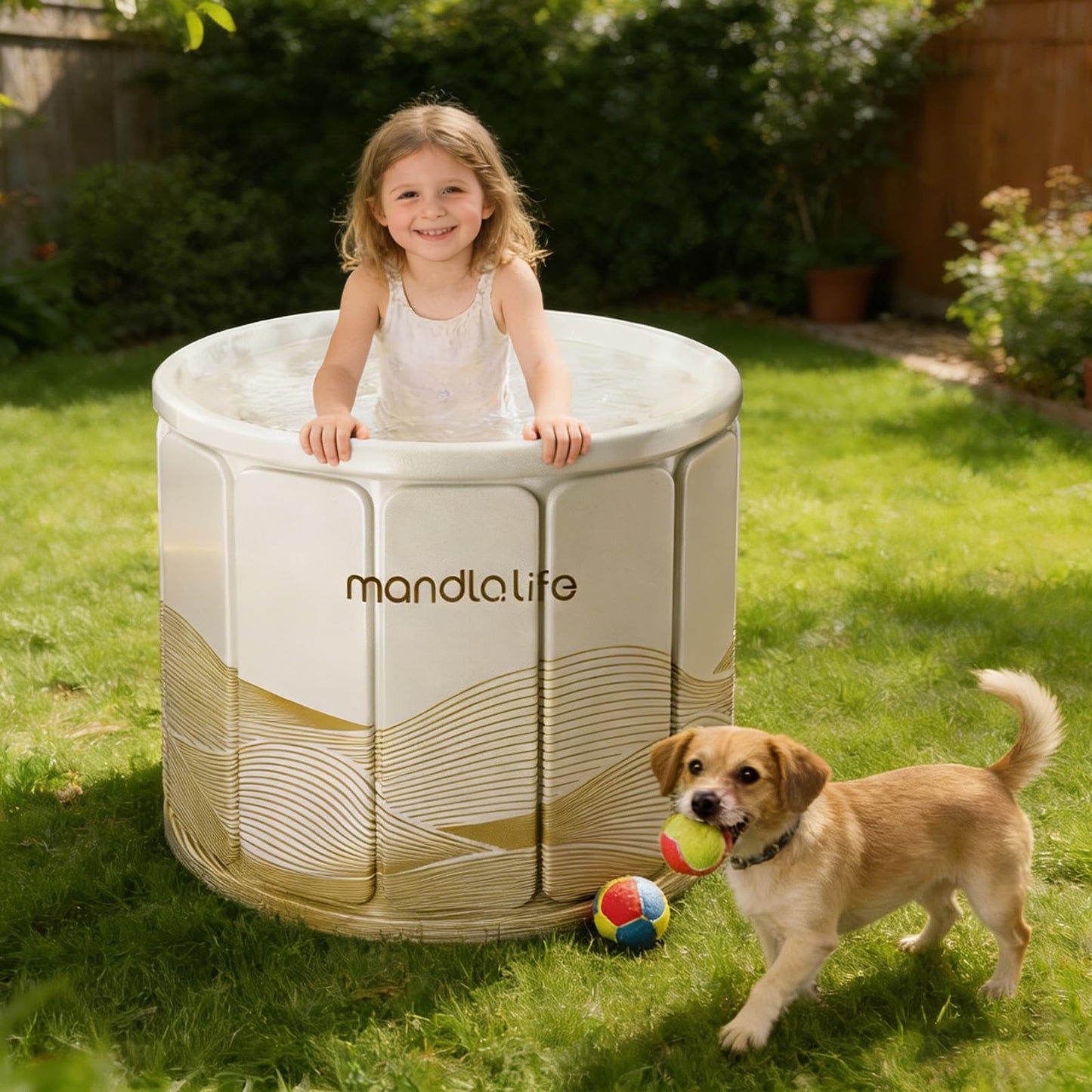 Portable Bathtub for Adults, Collapsible Freestanding Bathtub for Shower, Hot Ice Bath Tubs with Thickened Multi-layer Material to Keep Temperature, Indoor Outdoor Soaking Tub (XL 31.5" L x 25.6" H)