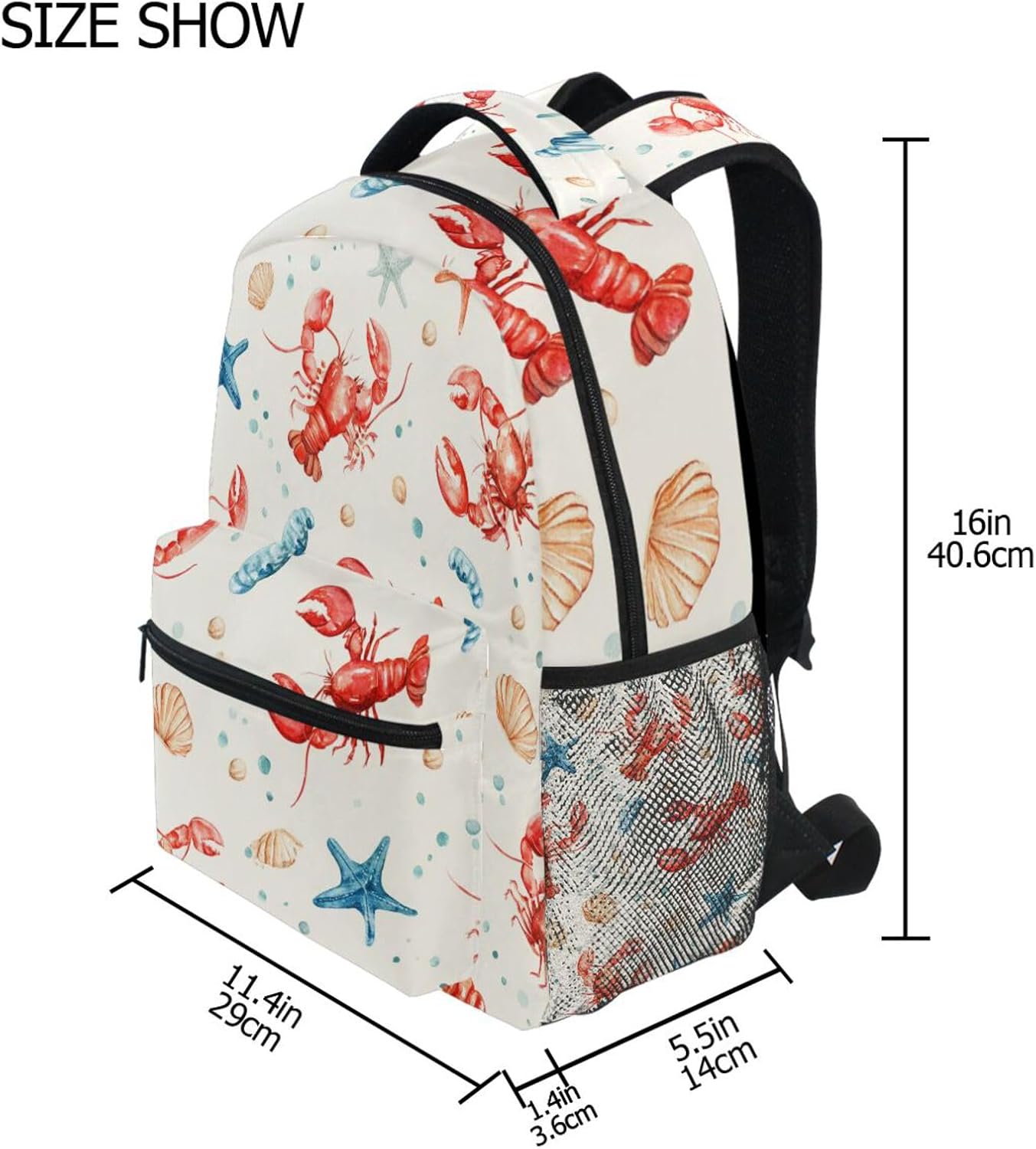Krafig Backpacks Backpack Daypack Watercolor Cute Lobsters Boys Girls Kids School Bookbag, School Bag Travel