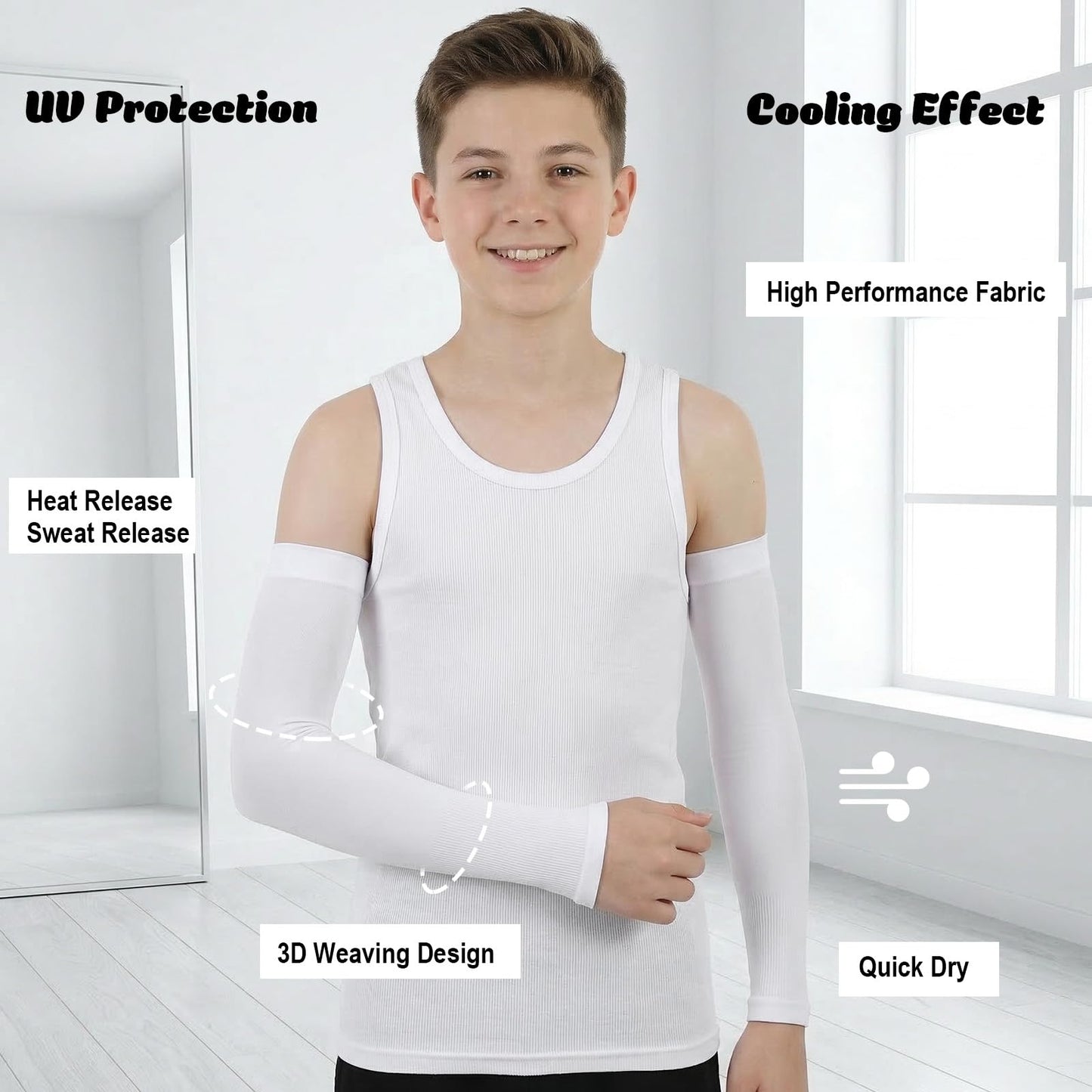 Ouligay 2 Pairs UV Sun Protection Sleeves for Men Women Cooling Arm Sleeves UPF 50 Sport Arm Compression Sleeve Tattoo Cover Up Sleeve