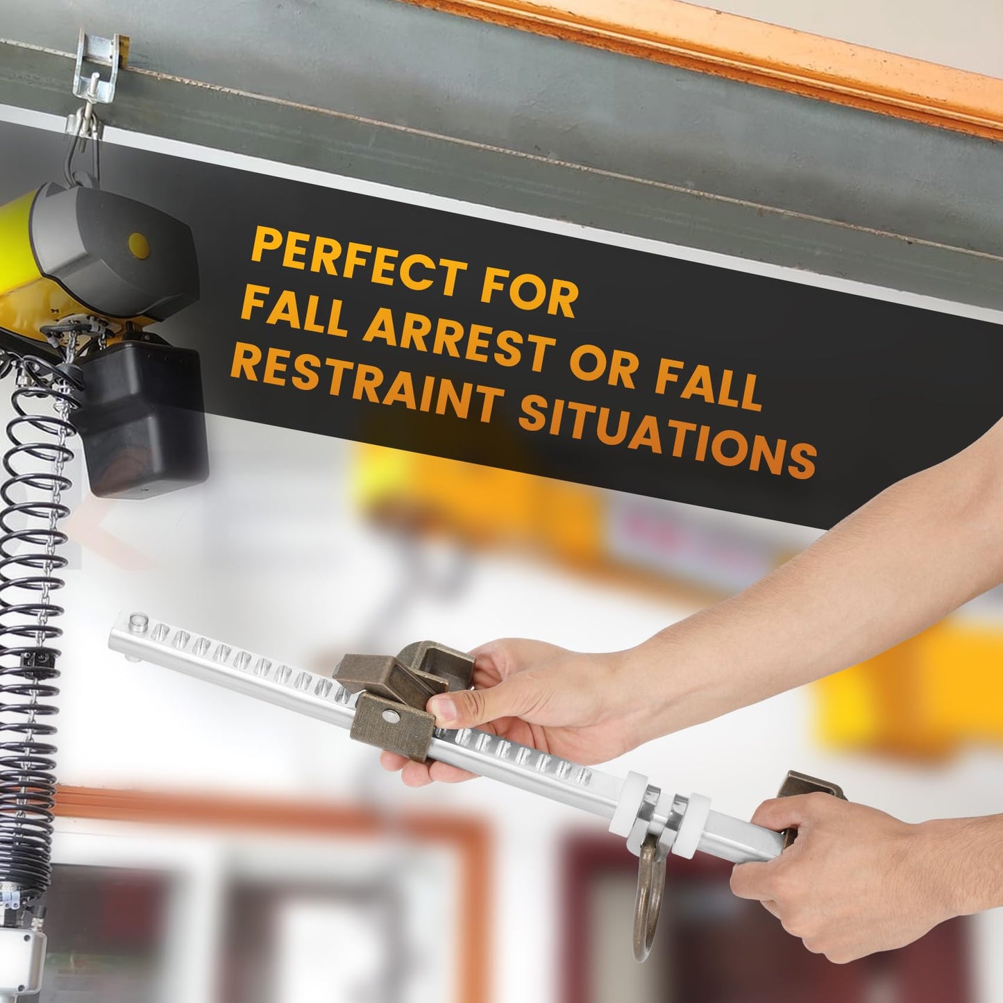 Aluminum Sliding Beam Anchor, Adjustable To Fit I or H Fall Protection Beam Anchor with Flange Widths Ranging From 3.5" to 14”,Meets or Exceeds ANSI & OSHA