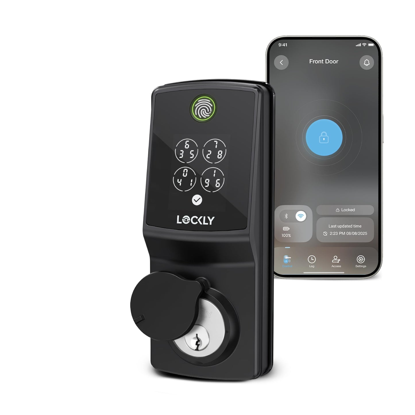 Lockly Secure Pro (Latest Version), Smart Lock with Built-in Wi-Fi, New-Gen Fingerprint Door Lock, Keyless Entry Deadbolt, PIN Genie Keypad, Auto Lock, App Remote Control, Easy Installation