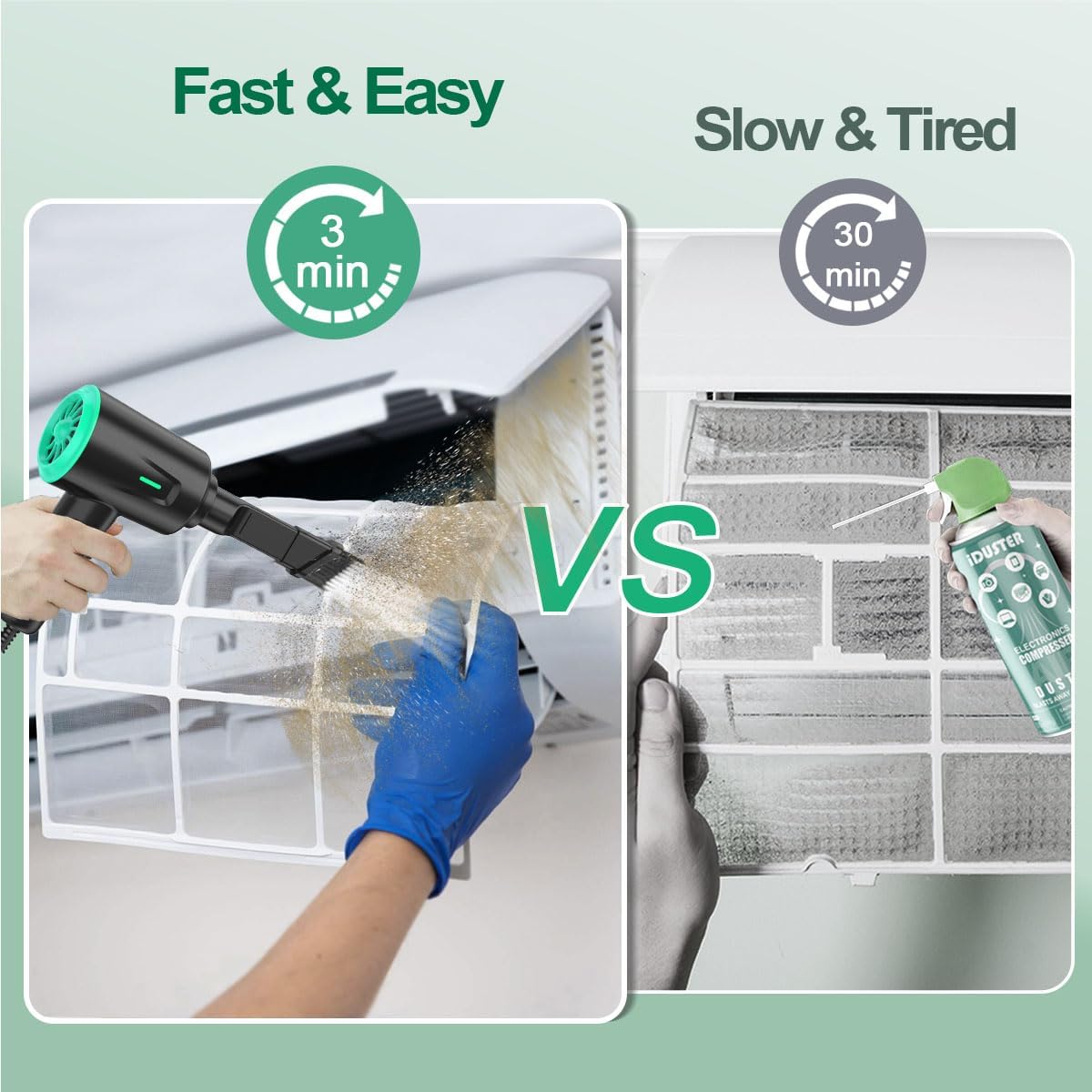 5.74oz 2 Meudeen Air Duster - Electric Air Blower - High Power Cleaning for Computer - PC - Gear Compressed Air