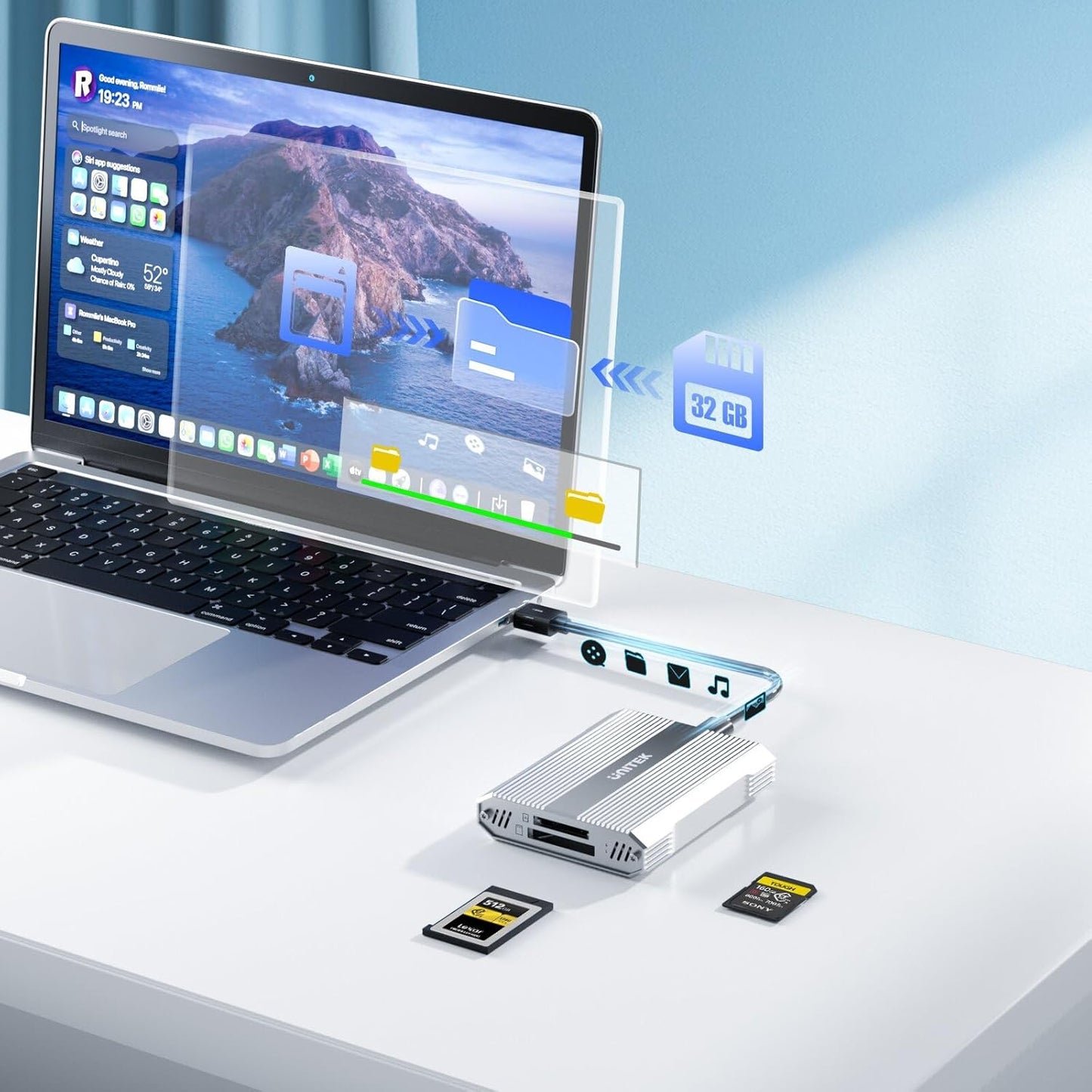 Unitek SD4.0 10Gbps 3.2 2, CFexpress Type A and UHS-II Memory Card Reader, USB Gen CF Express Reader for CFexpress Type