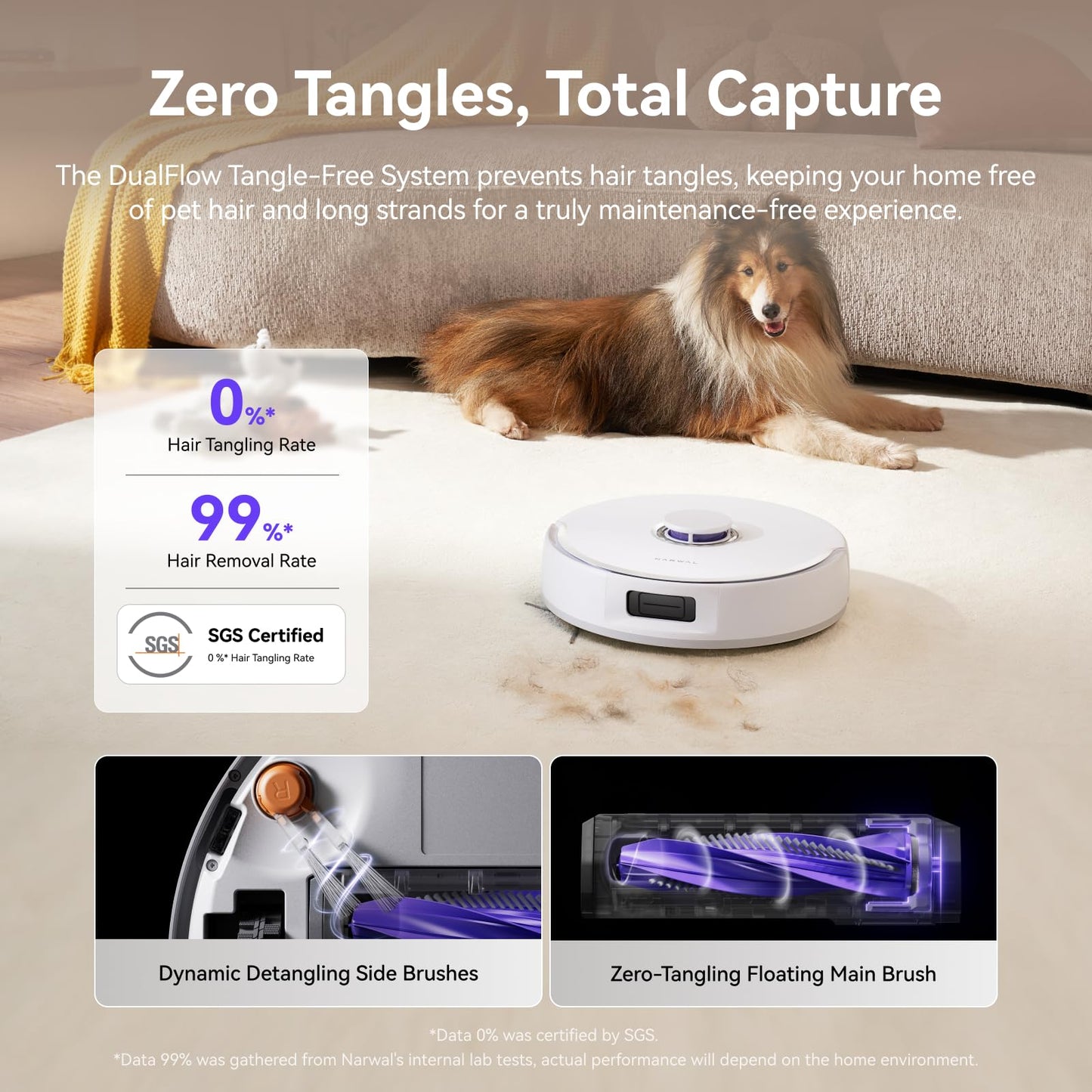 NARWAL Freo X10 Pro Robot Vacuum and Mop Combo, 11,000Pa Suction,DualFlow Tangle-Free System,MopExtend Edge Cleaning,Self-Emptying,Auto Mop Wash & Dry,for Pet Hair & Hard Floors,White