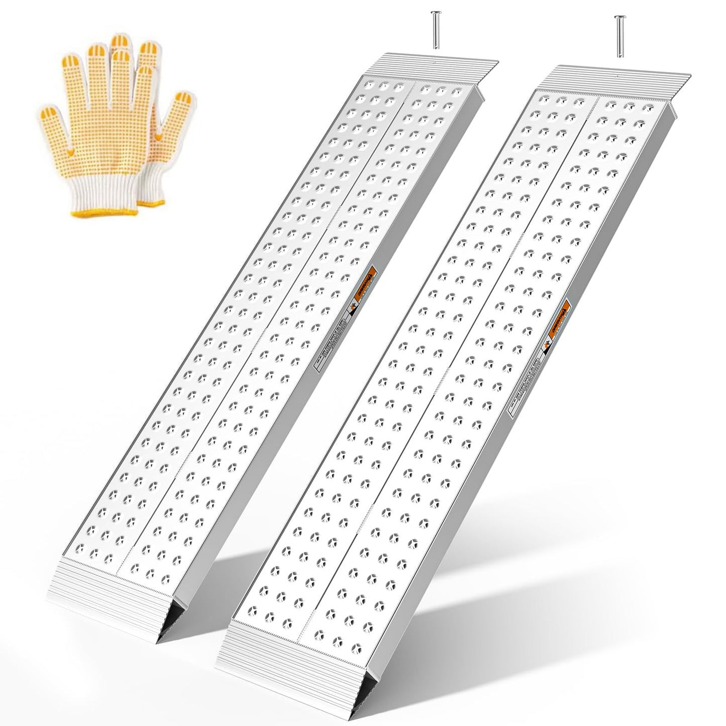 KOLOTOOL 55" L x 11" W Aluminum Shed Ramps for Riding Lawn Mower, Loading Ramps for Sheds & Barns, 3000 lbs Capacity, Non-Slip Lightweight Portable Ramp for Lawn Mowers, Snow Blower, Garden Tractor