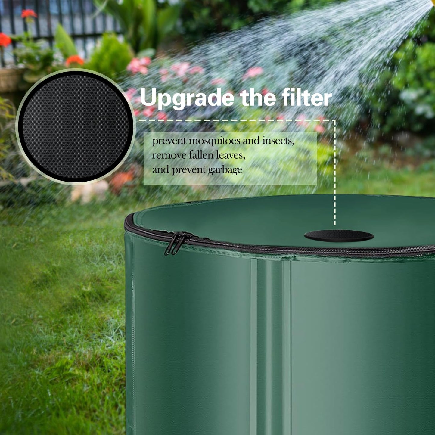 200 Gallon Collapsible Rain Barrel, Foldable Outdoor Water Tank with Faucet, for Garden Irrigation Water Storage (200Gal)