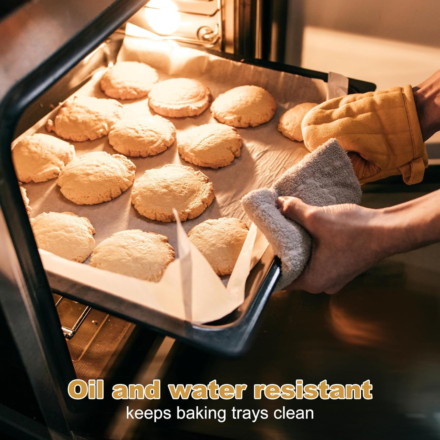 Skiennix Unbleached Parchment Paper - 100 PCS Nonstick Baking Sheets | 23cm x 33cm, High-Temperature Resistant