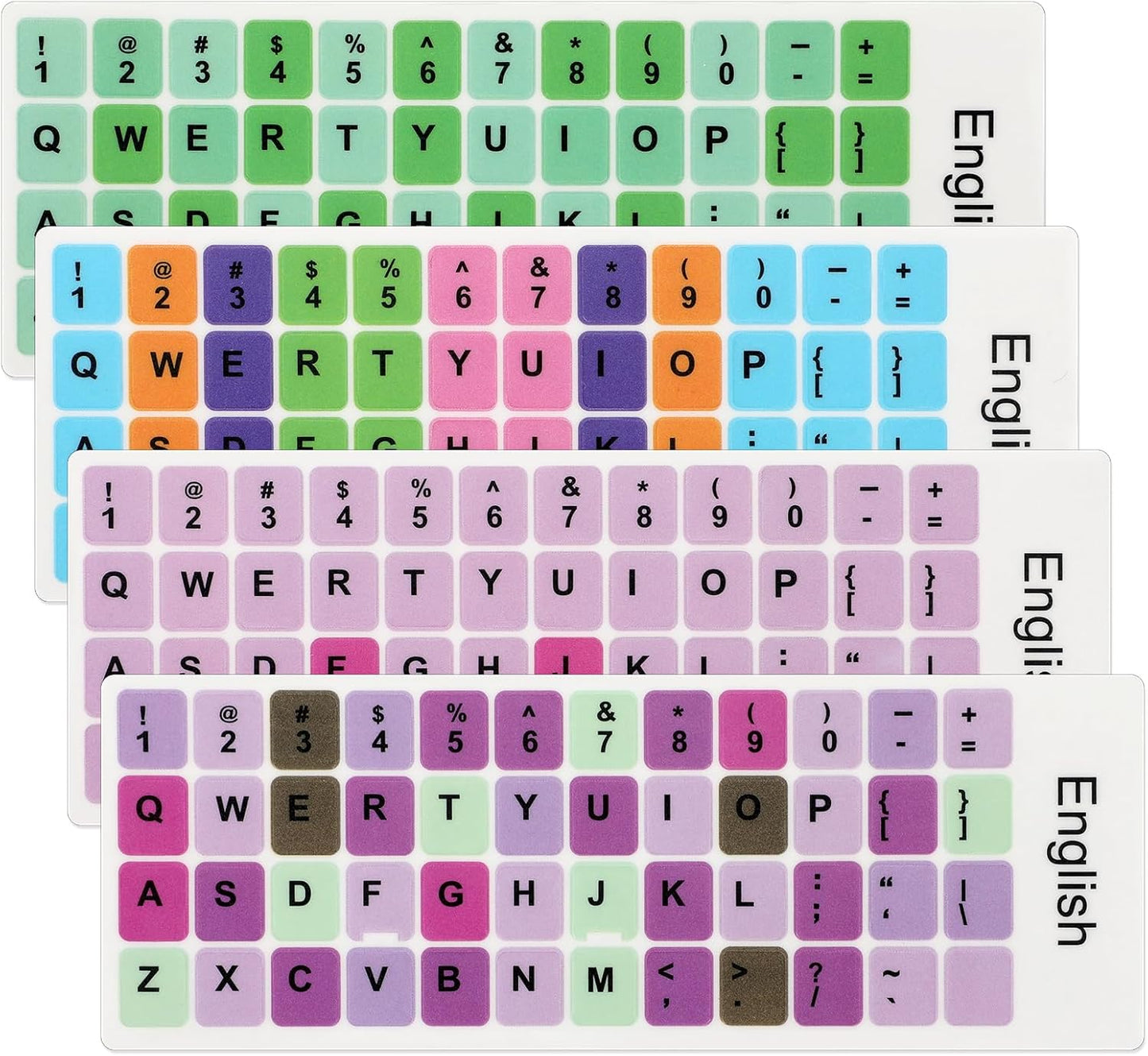 Mozeat Lens 4PCS English Keyboard Replacement Letter Stickers Universal Keyboard Sticker Matte English Keyboard