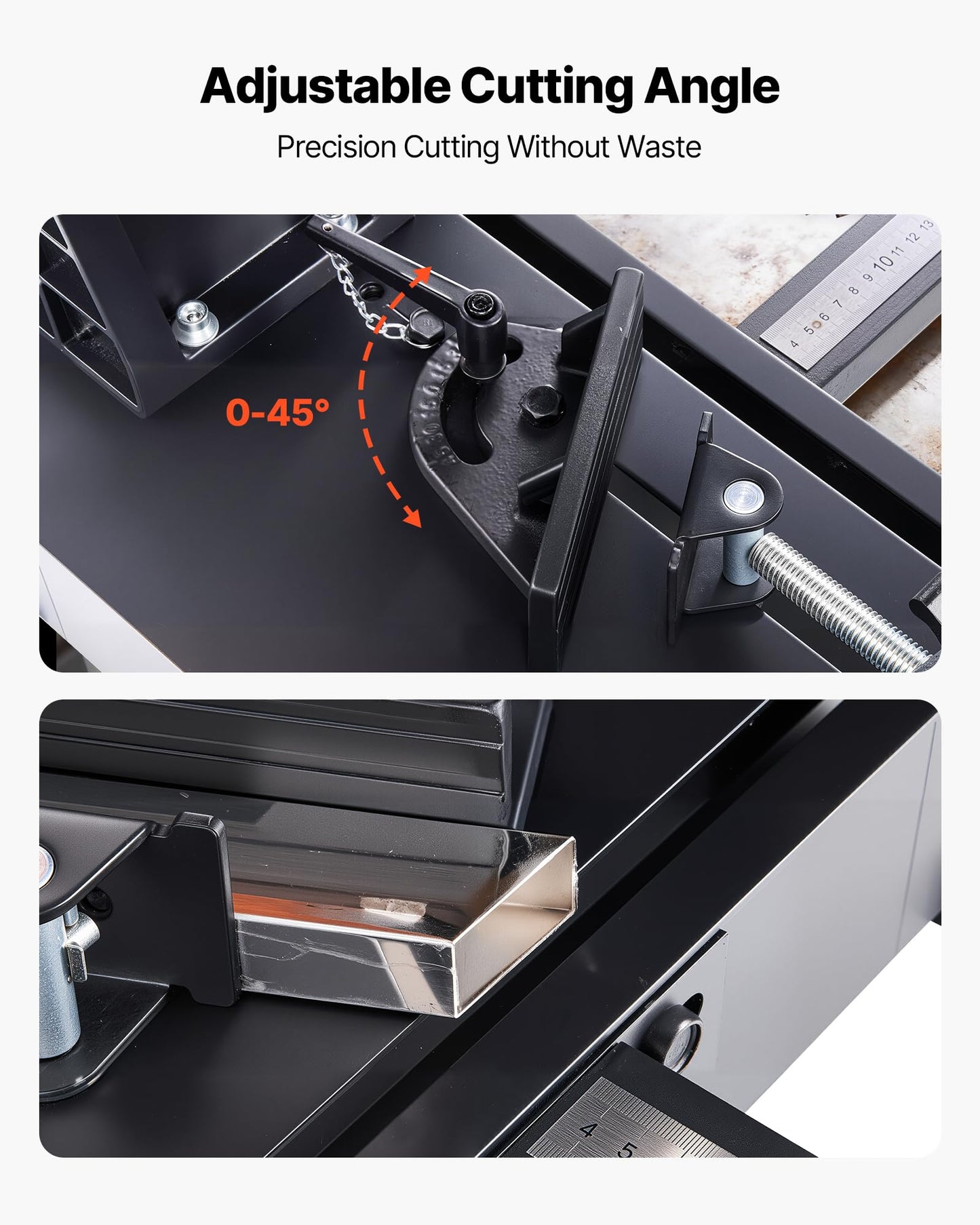 VEVOR Chop Saw, 14-inch Stainless Steel Cold Cut Blade, 3500 W Powerful Brushless Motor, 750-1200 r/min Adjustable Speed, Metal Cutting Chop Saw for Metal Square and Flat Tubes, Steels (240V/60HZ)