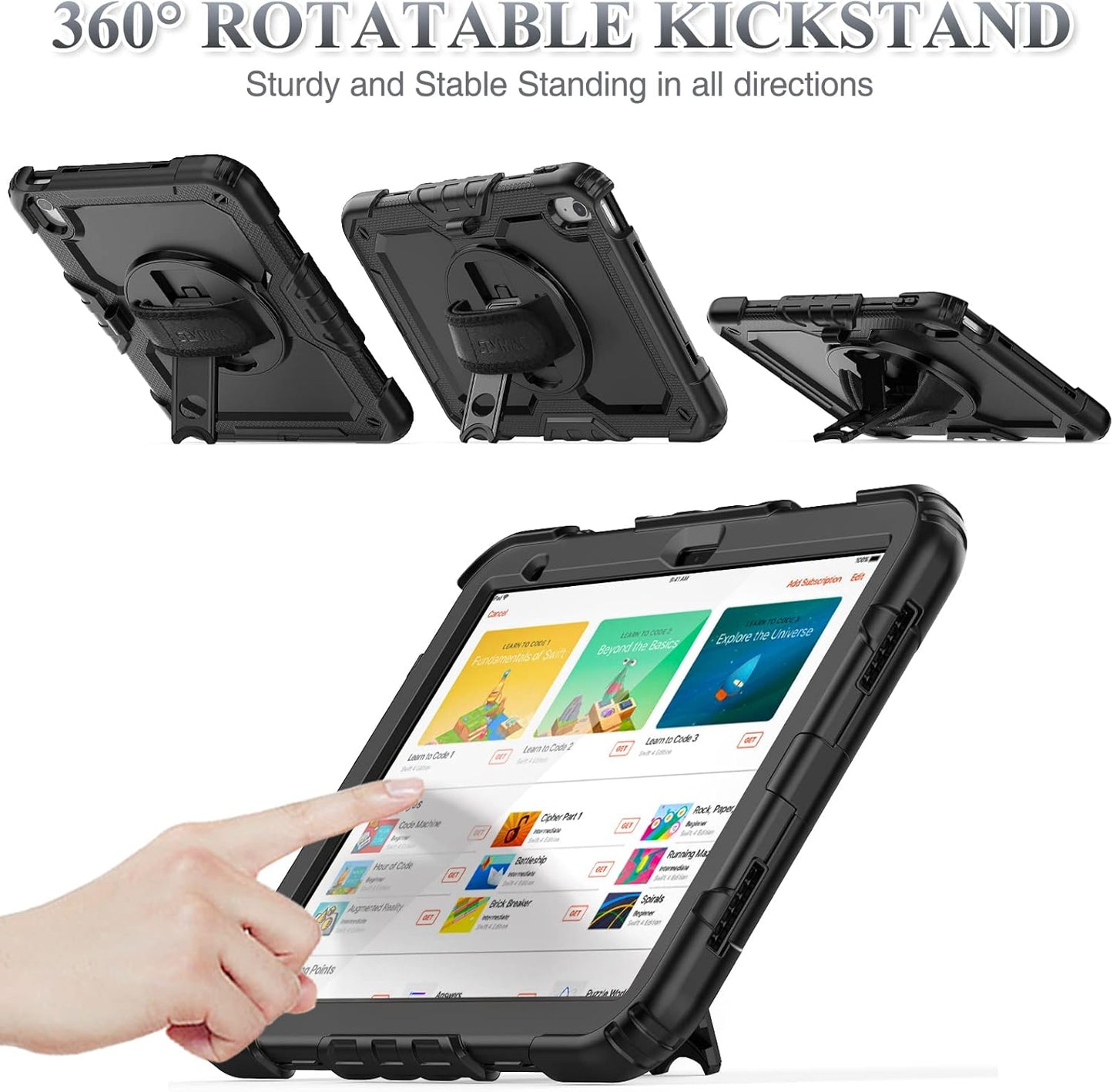 SEYMAC stock (A16) 11th/10th 11''/10.9'' 2025/2022, &360 Case for iPad Generation Full-Body Drop Protection Case