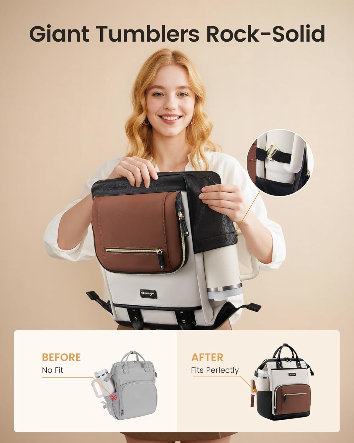 Backpack Holder,17 inch Backpack Backpack LOVEVOOK Laptop for Women with Giant Tumbler Professional Nurse Teacher