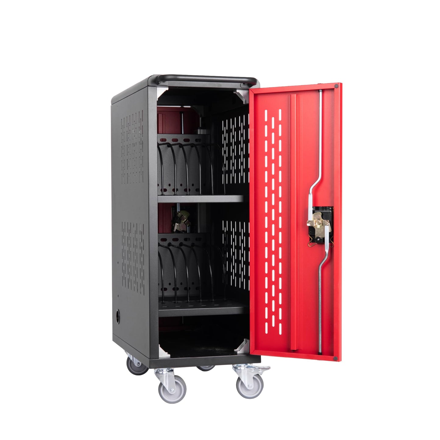 16 Device Mobile Charging Station for Laptops/Tablets/iPads/Chromebooks,16 Bay Lockable Charging Cabinet with Cable Management & Power Strip Included, School Charging Storage Carts,Easy Assembly