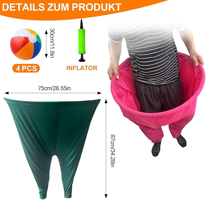 Granny Pants Yard Game Set with Bouncy Balls & Pump,Giant Stretchy Pants, Fun Tossing Games Props for Outdoor Parties, Group Gatherings, Adults and Family