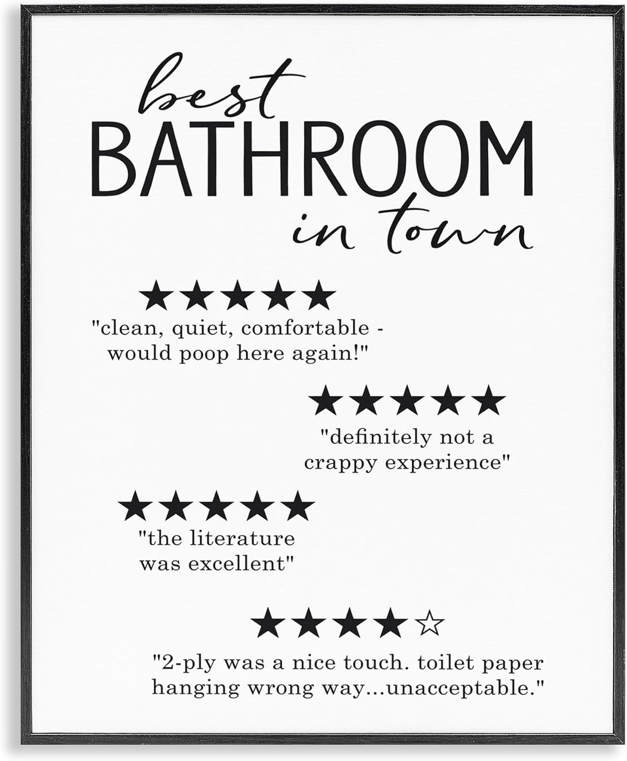 Stupell Industries Framed Giclee Art - Funny Bathroom Quotes | Black, 11 x 14 Inches, Easy to Hang