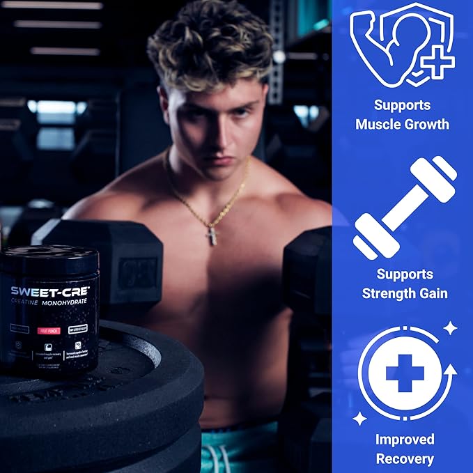 Creatine Monohydrate – 5g Creatine Monohydrate Powder – Advanced Creatine for Women and Men – Bulk Supplements Creatine – Delicious Fruit Punch Flavor – 10oz (40 Servings, Blue Raspberry)