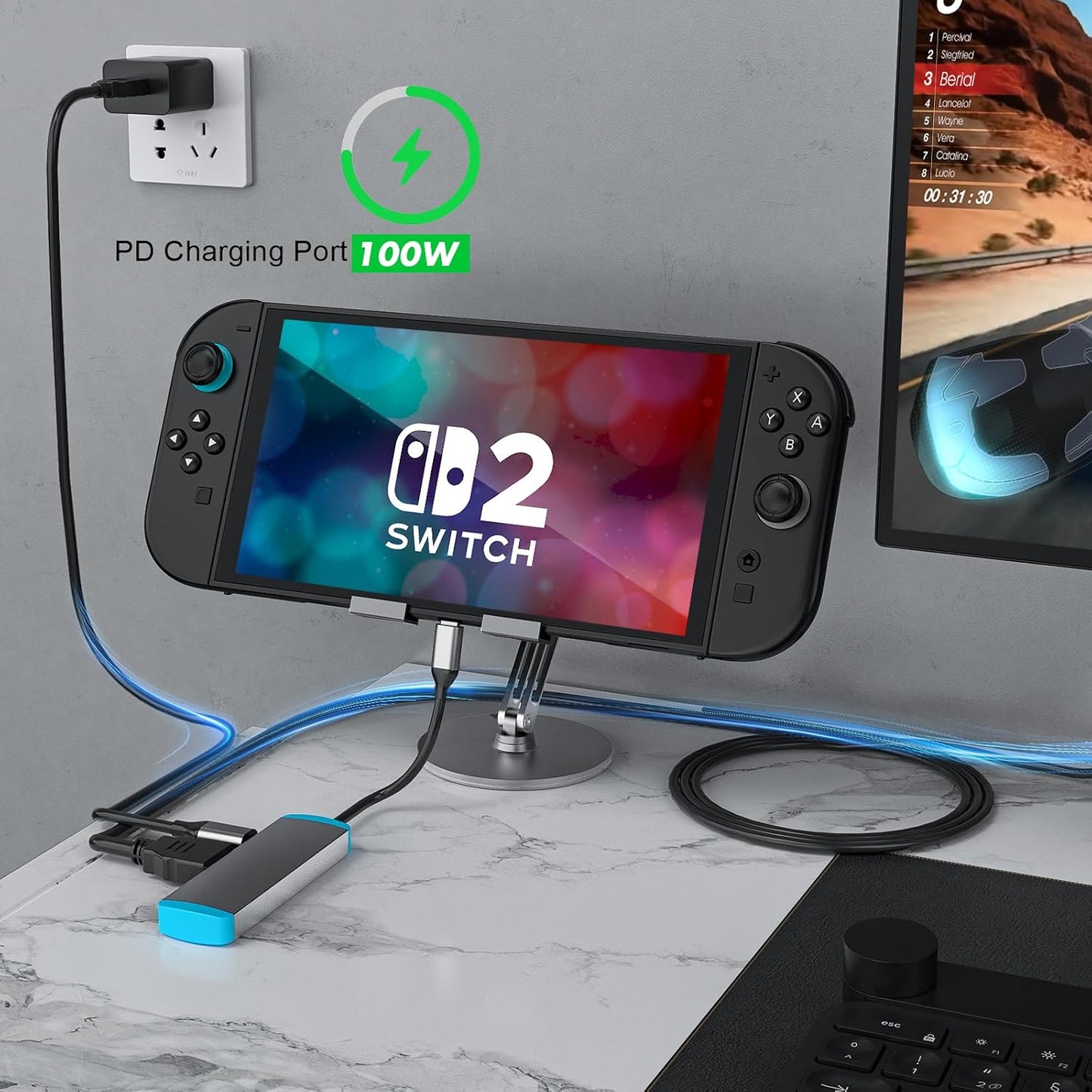LA NREUCETS 2,USB 4K@60Hz 3.0 2/Switch/Switch USB C to HDMI Adapter for Switch C Docking Station with HDMI Port/Type-C