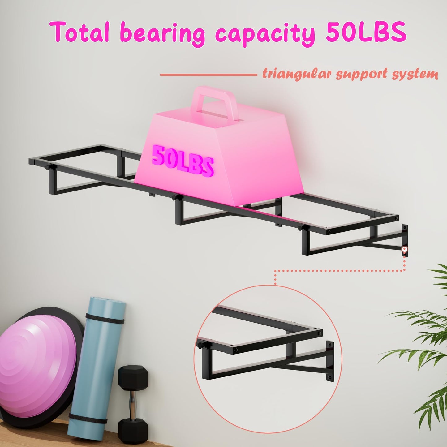 Lhysn Yoga Ball Holder,Extra Large Wall Rack for Gym Garage Wall Storage,Suitable for Stability Ball/Theraband Ball/Stability Balls for Exercise/Barre Ball/Yoga Block/Basketball/Volleyball Metal Shelf