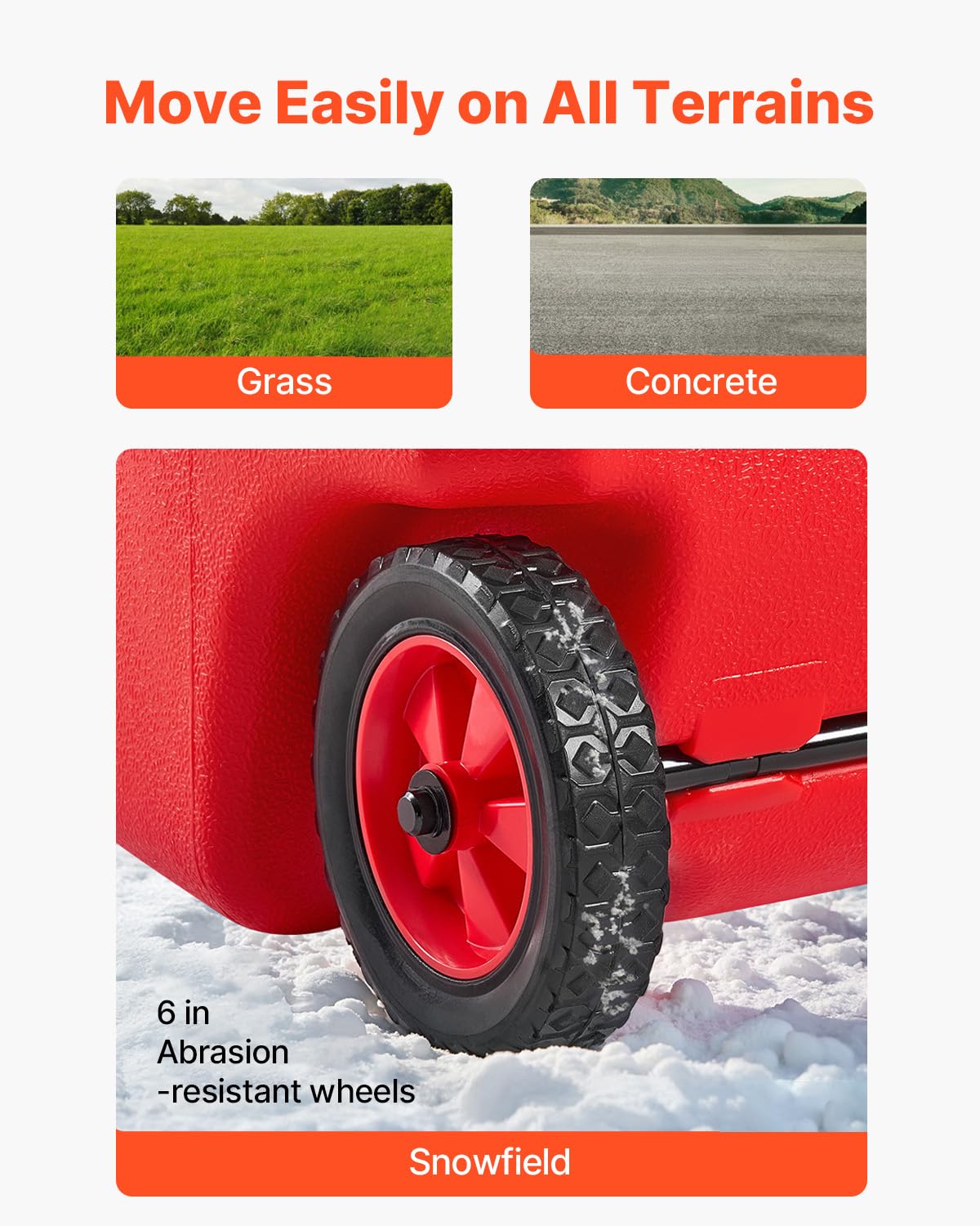 VEVOR Fuel Caddy, 15 Gallon, Fuel Tank Container with Gravity & Hand Pump Modes, Portable Fuel Tank with Wheels, 10 ft Delivery Hose & Manual Pump, Gas Caddy for Motorboats, ATVs, Gasoline & Diesel