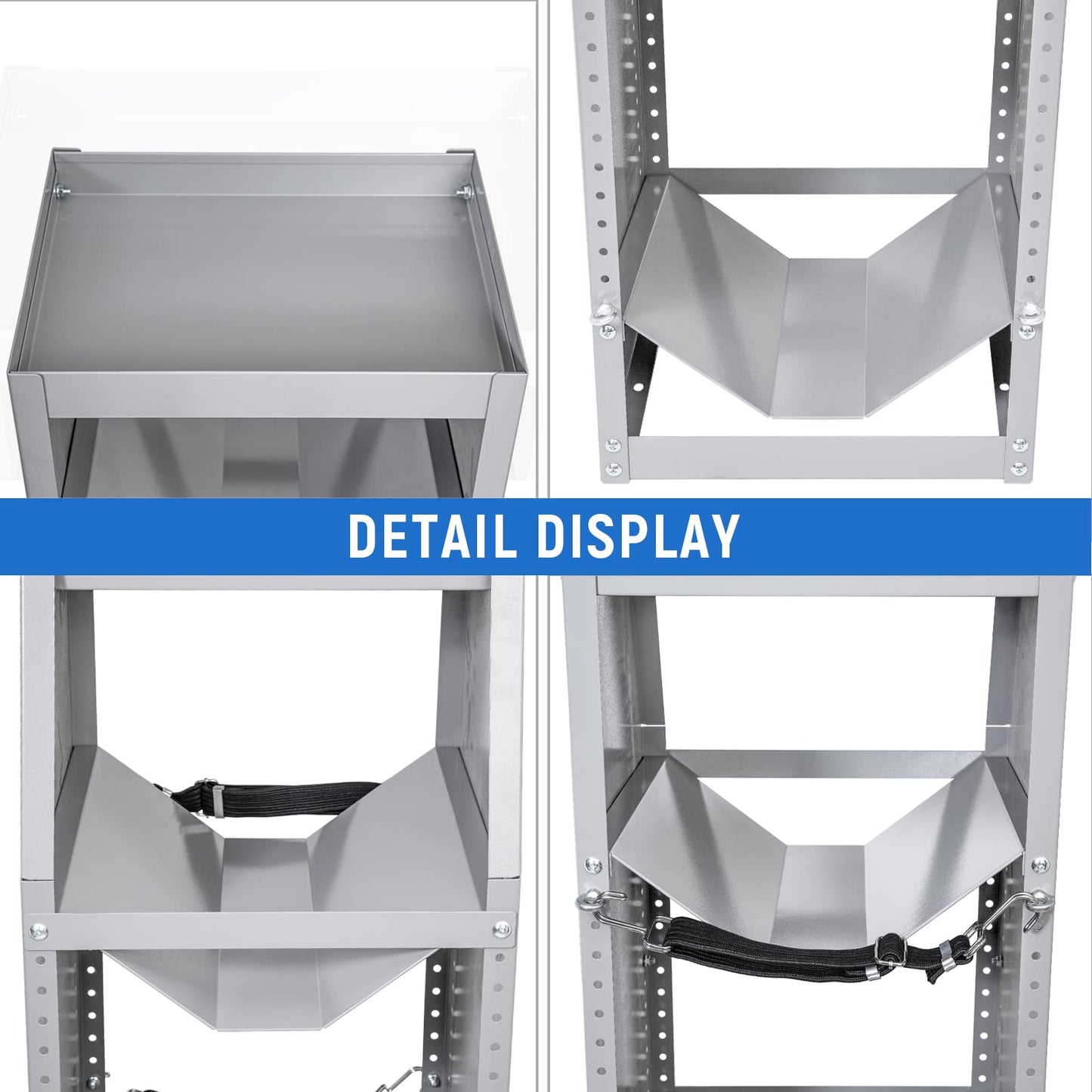 AA Products Inc. TR-3-46 Refrigerant Tank Rack Steel Freon Tank Holder Rack Shelving Storage with Top Shelf for Cargo Van, 46" H x 14.7" W x 13" D