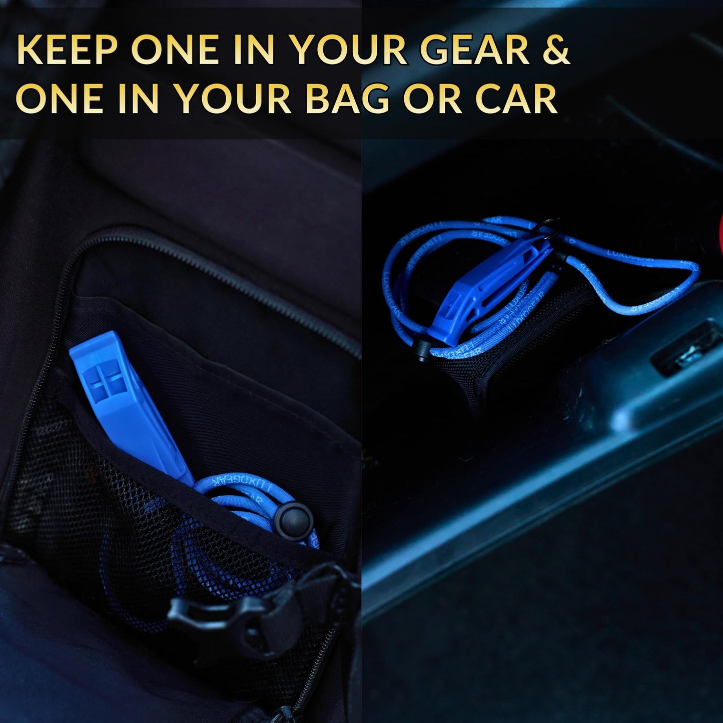 Blue Whistle (2-Pack) 120dB Loud Safety & Emergency Whistle with Lanyard and Breakaway Clasp for Hiking, Kayak, Boat, Personal Safety, Travel, Emergency Kits