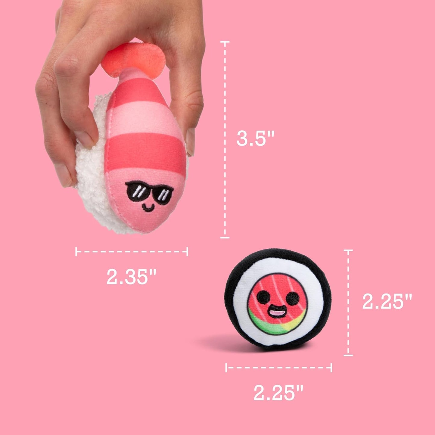 Relatable Emotional Support Sushi | Cuddly Stuffed Animals Set with 5 Plush Toys & Basket - Perfect Gift for Mom
