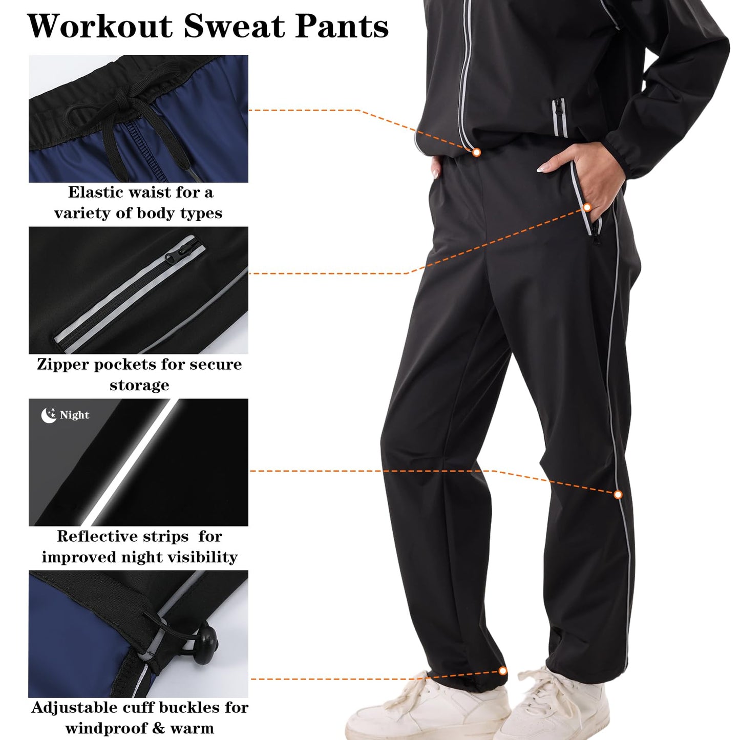 Donason Women's Sauna Suit Sweat Shapewear for Weight Loss Body Shaper with Zipper Heat-Trapping Long Sleeve Tops Workout Pants Durable Gym Fitness Sweatsuits Lightweight Exercise Jacket (Blue)