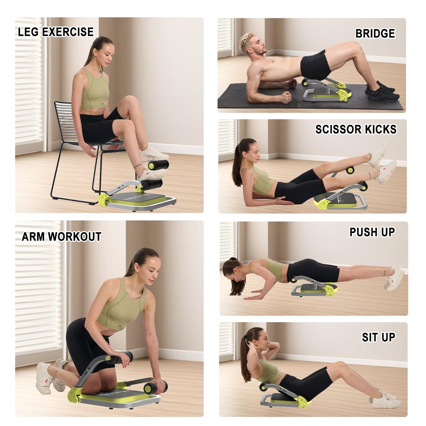 HOTSWEAT Ab Machine, Sit Up Exercise Equipment, Ab Workout Equipment with 3 Adjustable Resistance, Ab Trainer for Stomach Workout with 330 LBS Weight Capacity, Foldable Ab Crunch Machine for Home Gym
