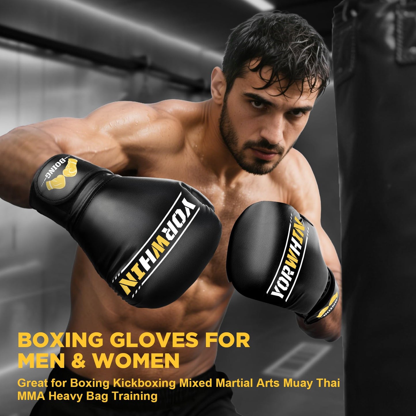 Boxing Gloves for Men Women, Training Sparring Boxing Gloves, Heavy Punching Bag Workout Gloves for Boxing Kickboxing Muay Thai Mixed Martial Arts MMA Training