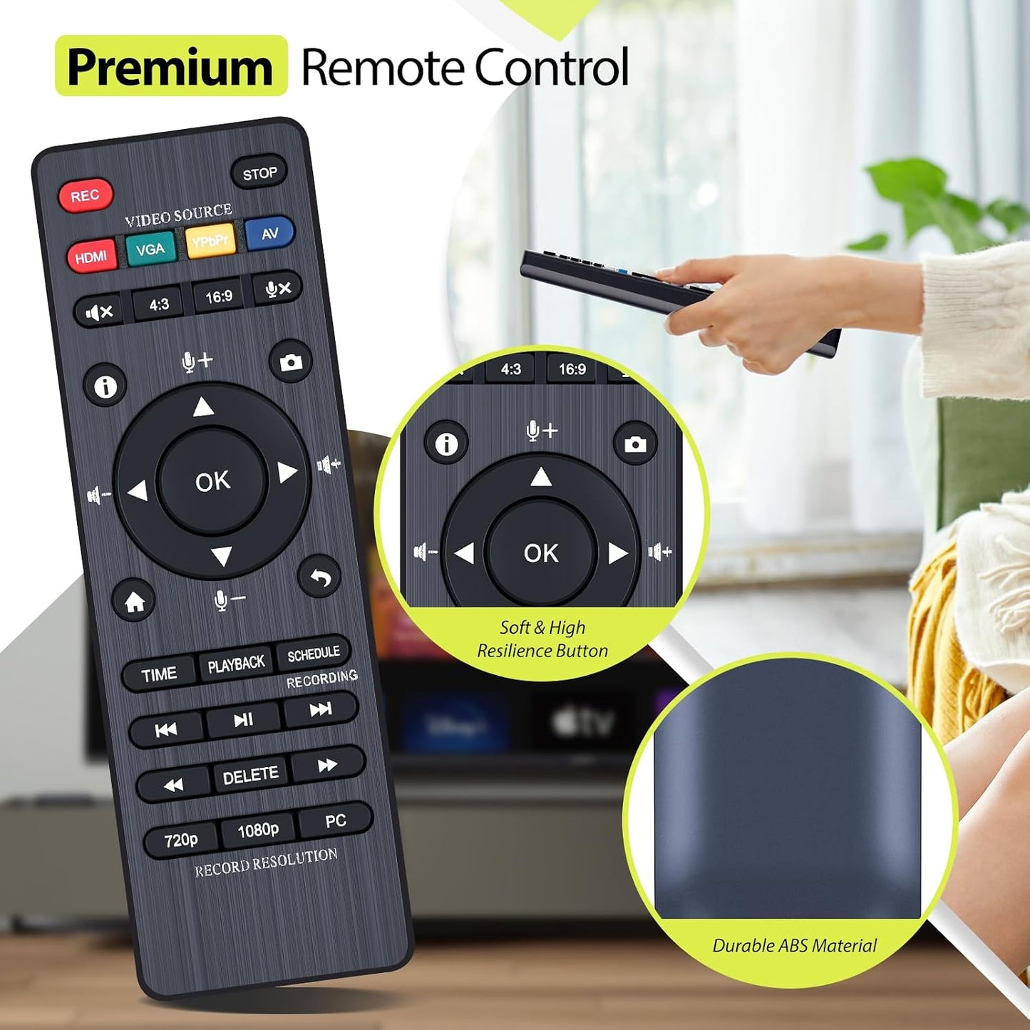 RYQIF Replacement Remote Control fits Cloner Alliance Box Pro Video Recorder