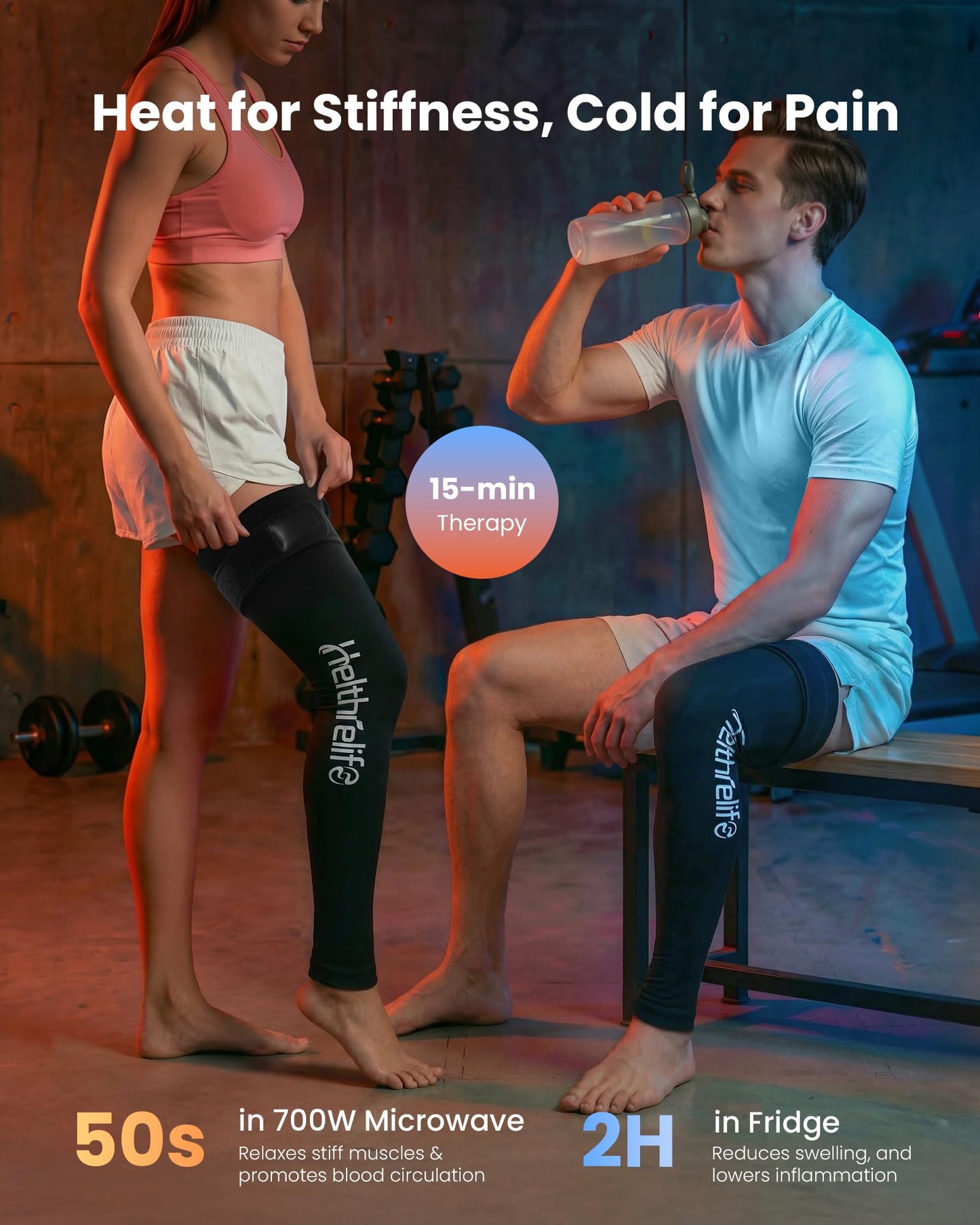 Entire Leg Ice Pack Wrap with Strap and Cutting-Edge Cooling Gel for Cold Therapy, Full Leg Ice Pack for Muscle Soreness & Pain from Foot, Calf to Thigh After Post-Surgery