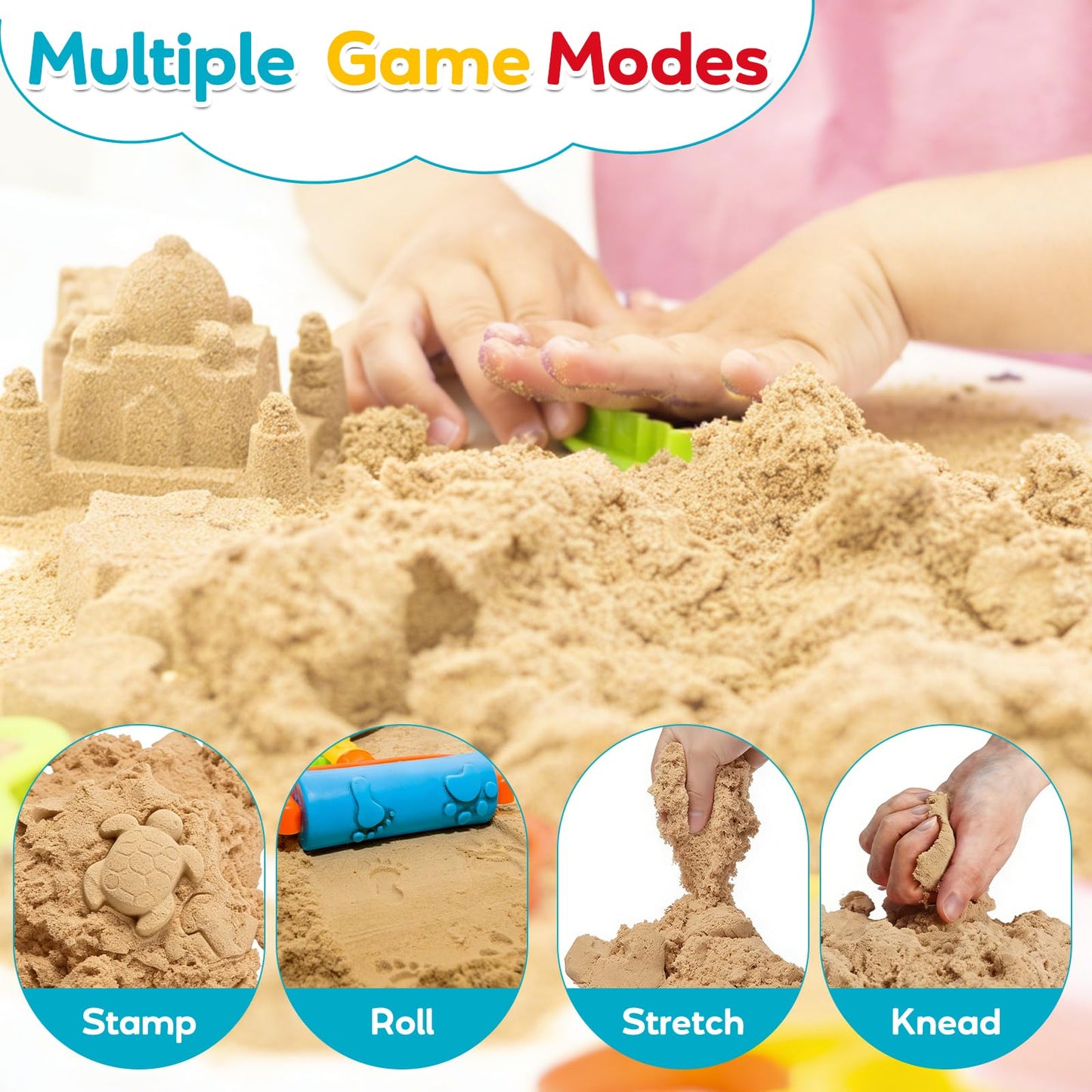 FURWEY 13.3lbs Play Sand, Natural Brown Sensory Sand,Suitable for Children to Shaping, Squeezing and Sculpting（Without Molds）
