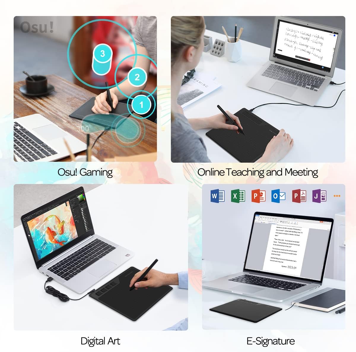 GAOMON S620 6.5 4 Inch 8192 4 Drawing Tablet x Graphics Tablet with Passive Pen Customizable ExpressKeys for Digital