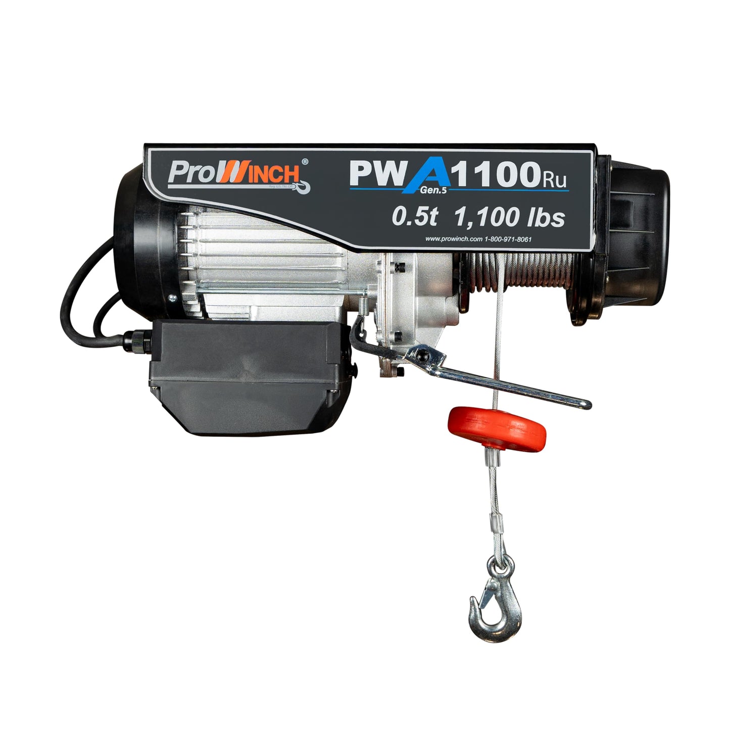 Prowinch Electric Hoist, 110V, 1100lbs Lifting Capacity, 38ft Lifting Height, Wireless Remote Control, Upper & Lower Limit Switches for Home Improvement, Warehouse Clearance, Garage Hoist System